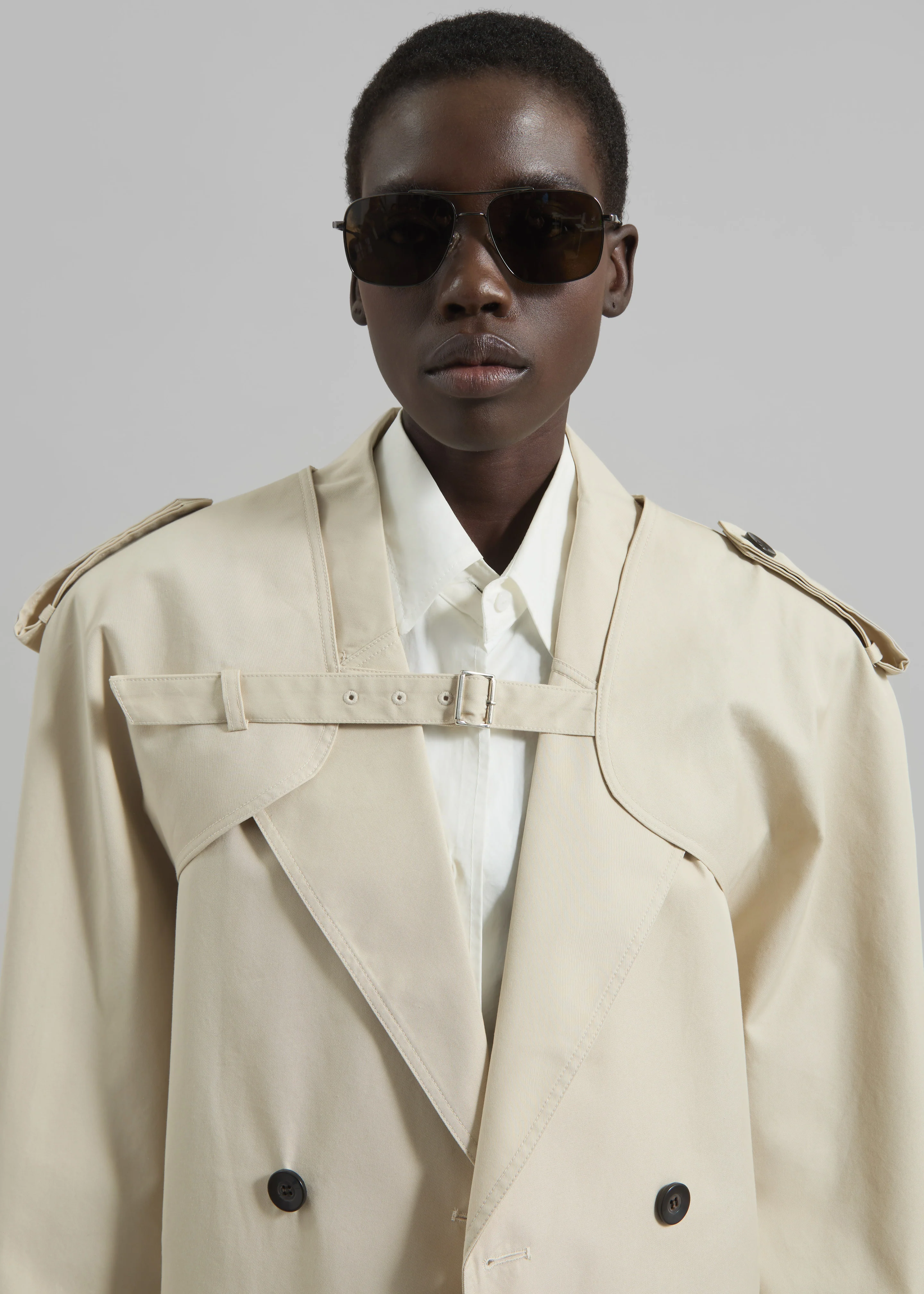 Mysen Short Convertible Trench - Ecru - Image 6