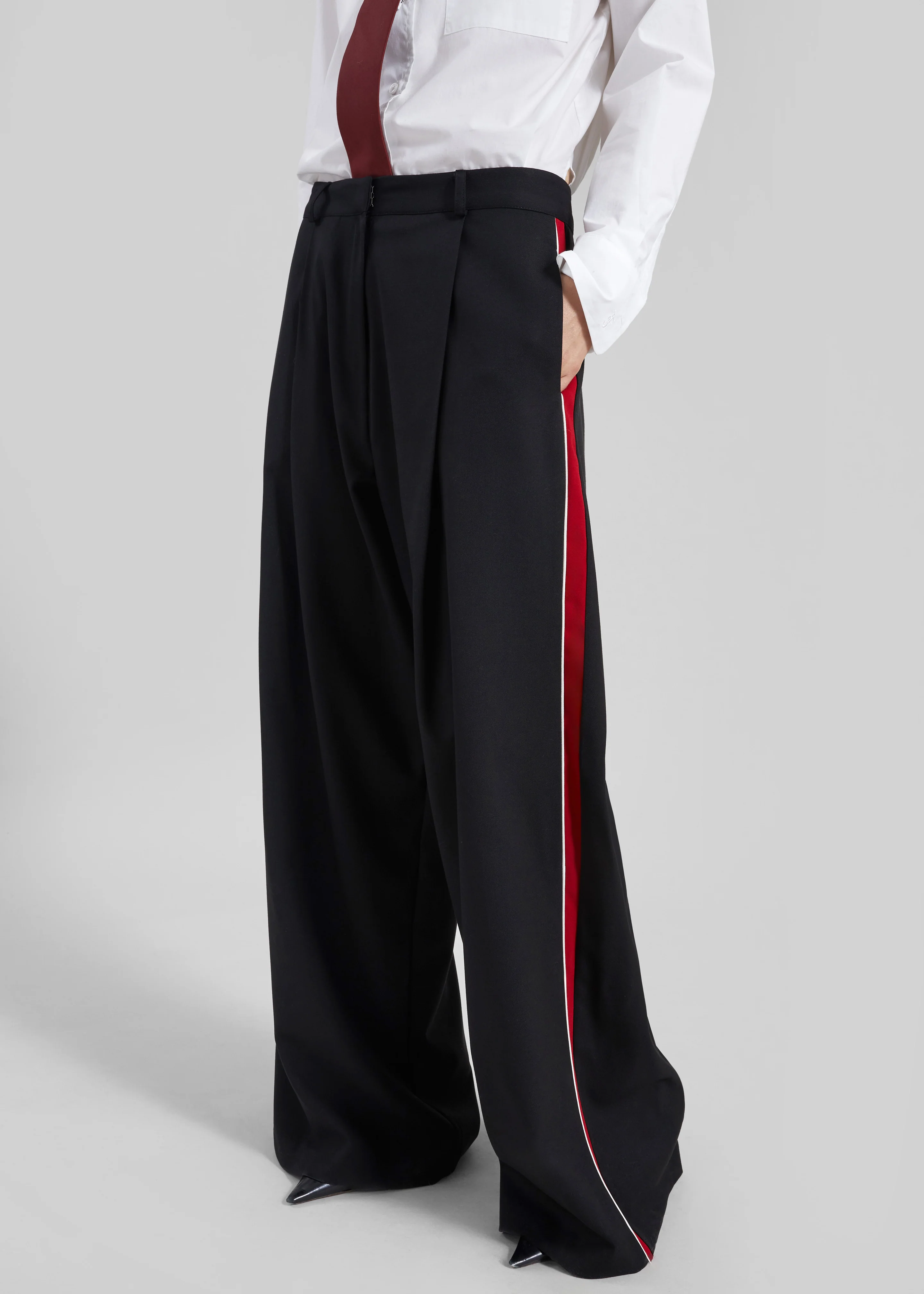Nairn Contrast Stripe Pants - Black - Image 2