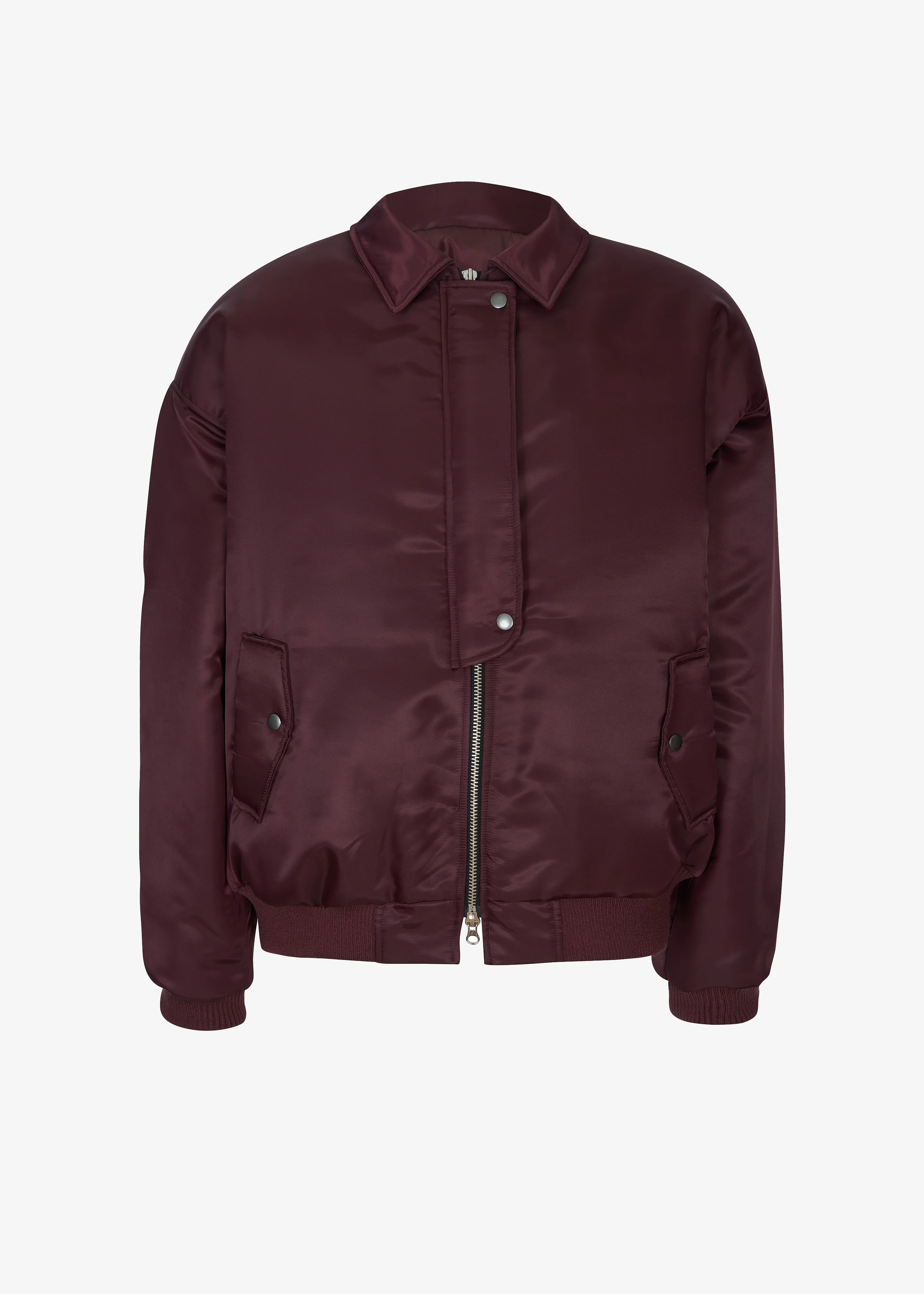 Nalden Padded Bomber Jacket - Burgundy - Image 8