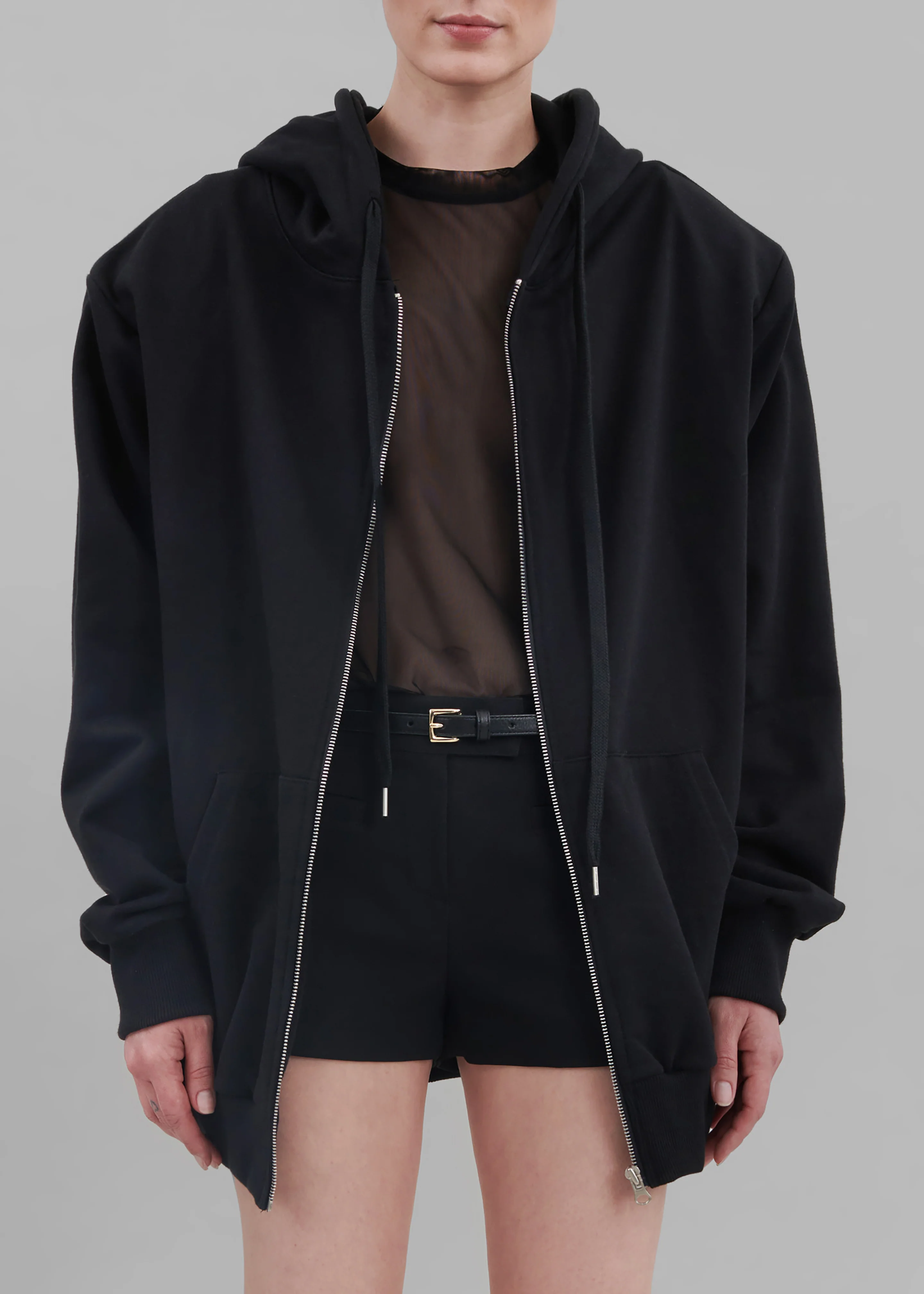 Nami Zip Up Hoodie - Black - Image 4