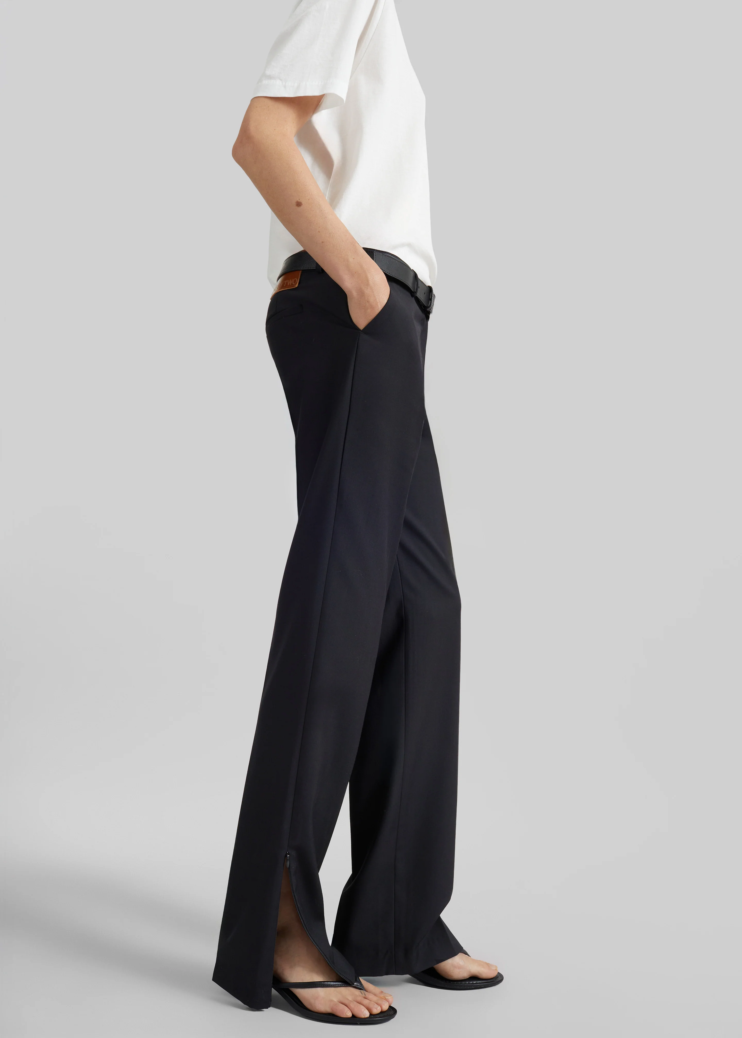 Nantes Straight Trousers - Black - Image 2