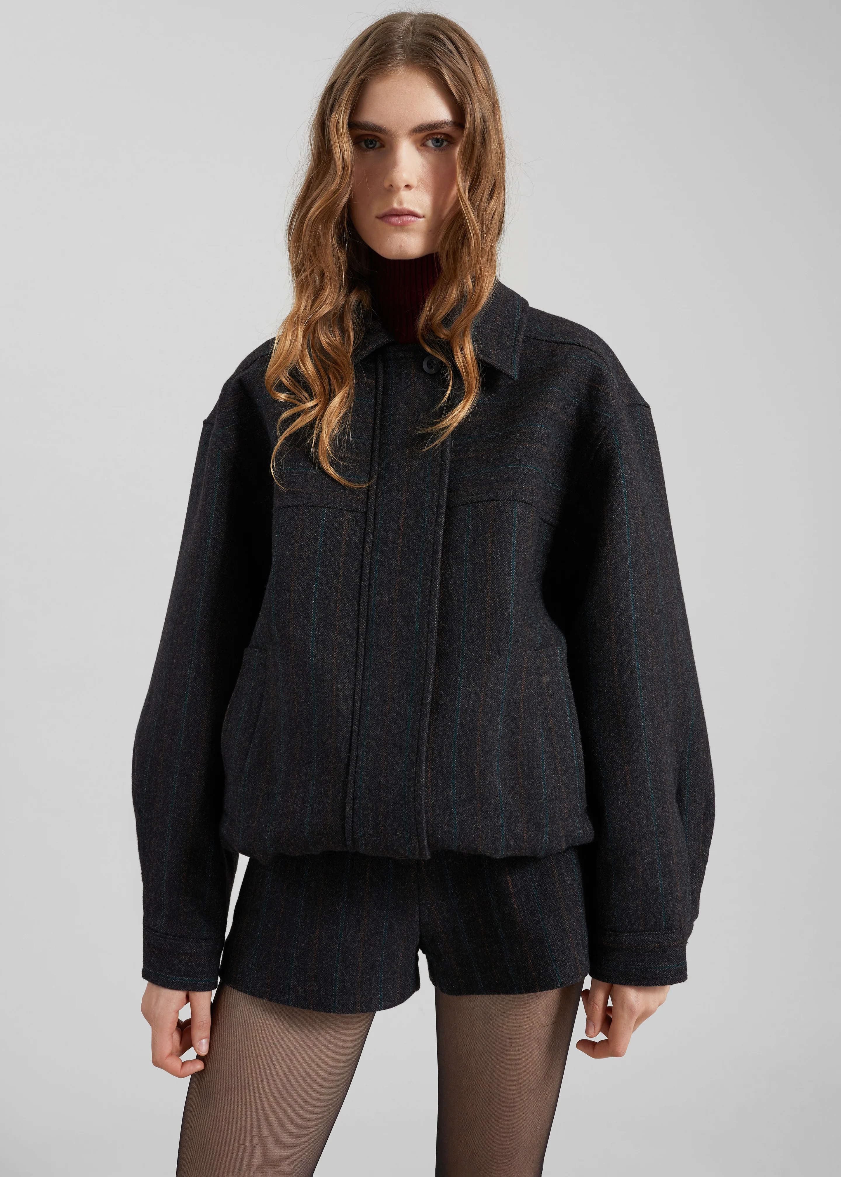 Natick Blouson Jacket - Charcoal Multi Stripe - Image 7