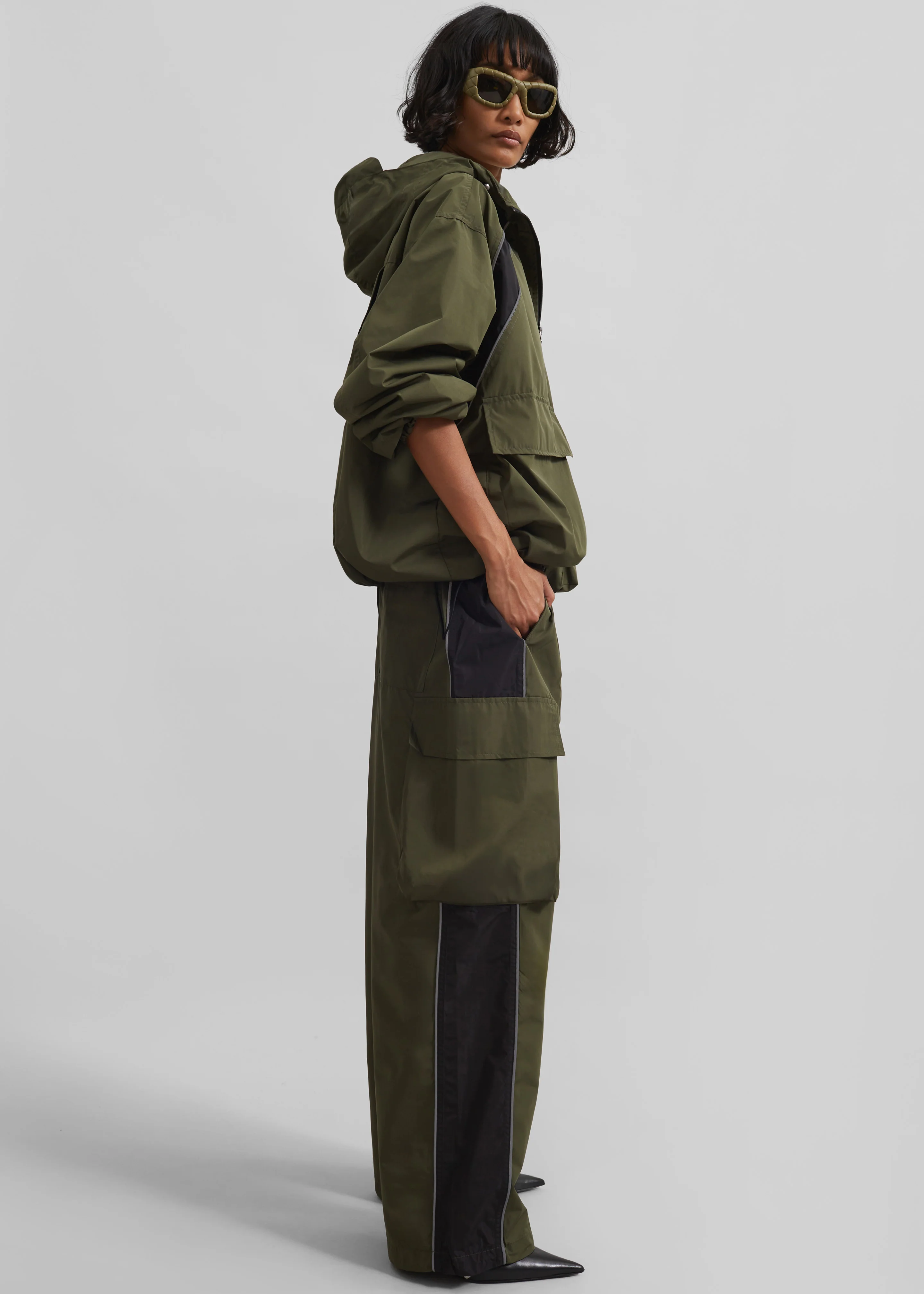 Navan Windbreaker Cargo Jacket - Khaki - Image 2