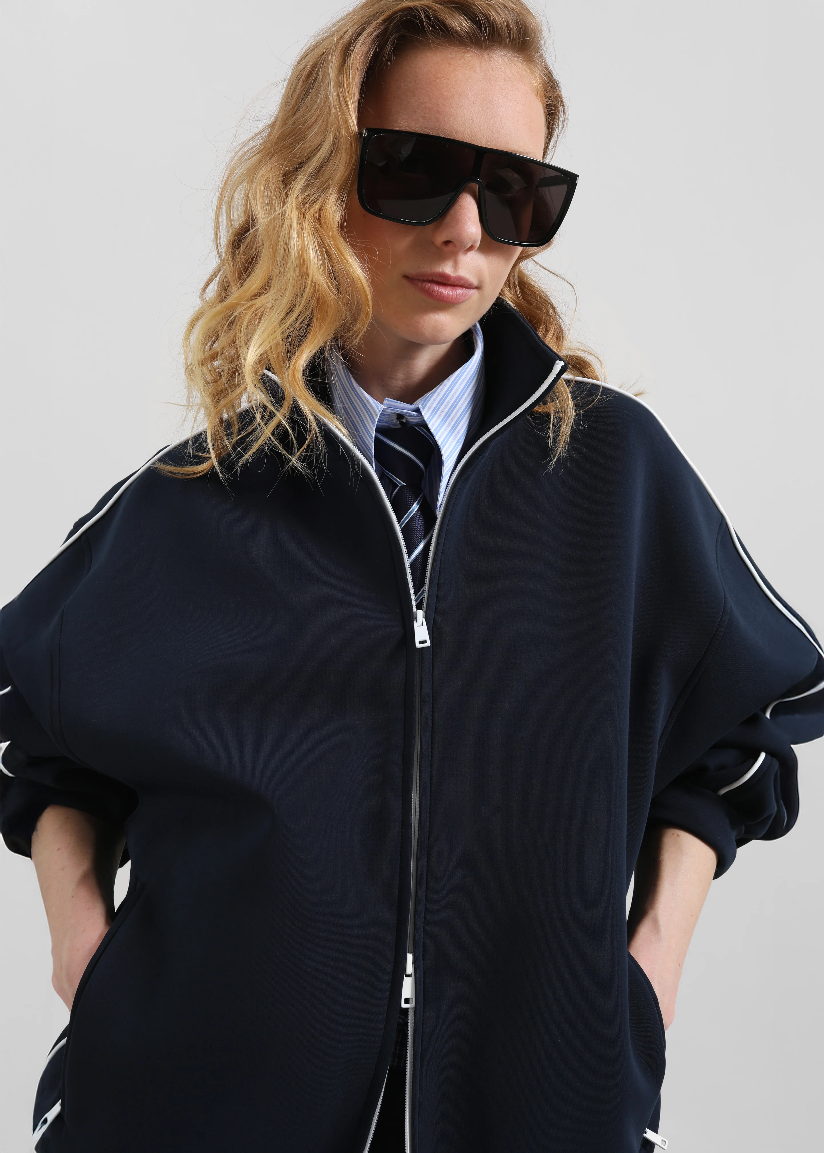 Nayen Zip-Up Jacket - Navy - Image 11
