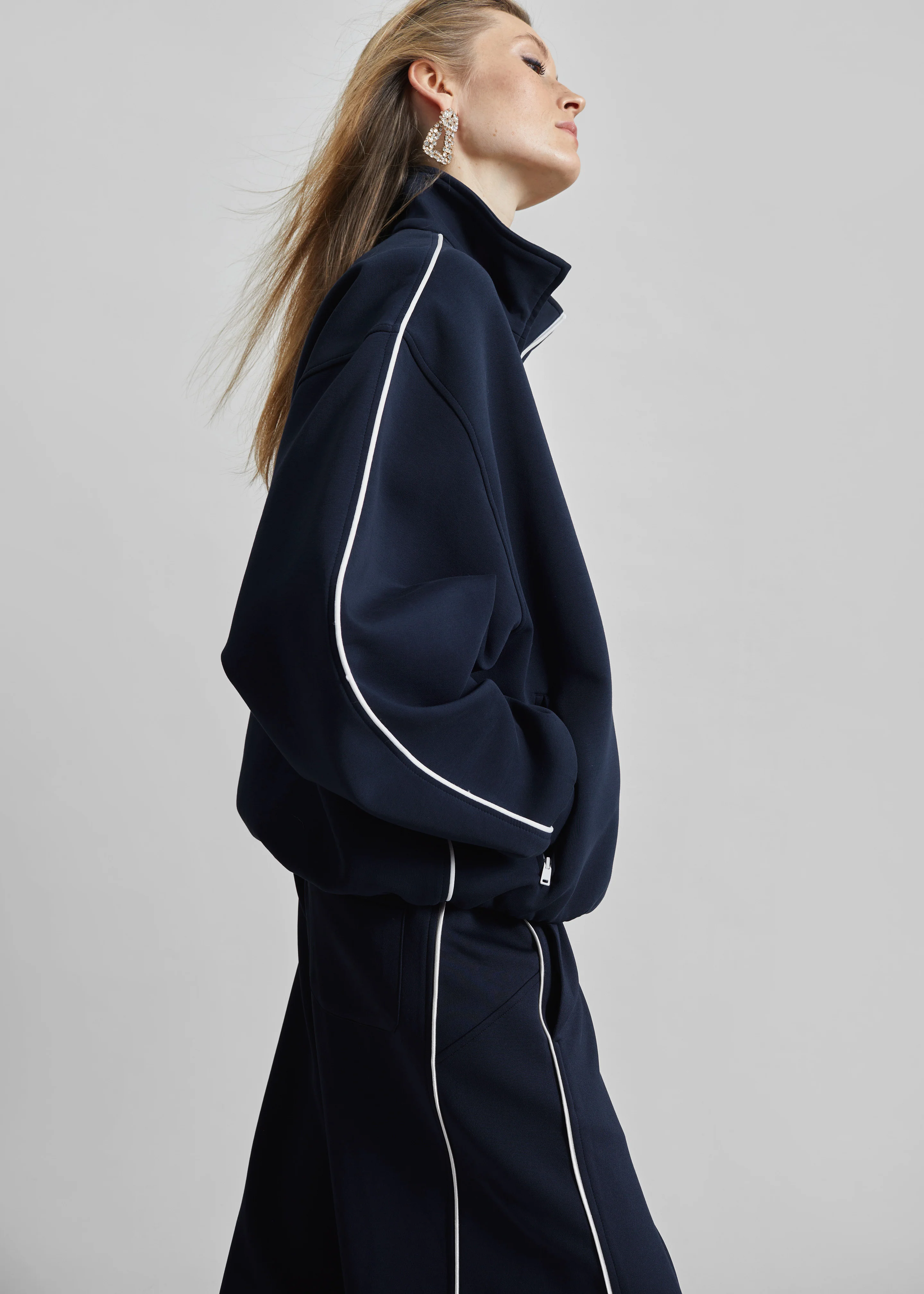 Nayen Zip-Up Jacket - Navy - Image 3