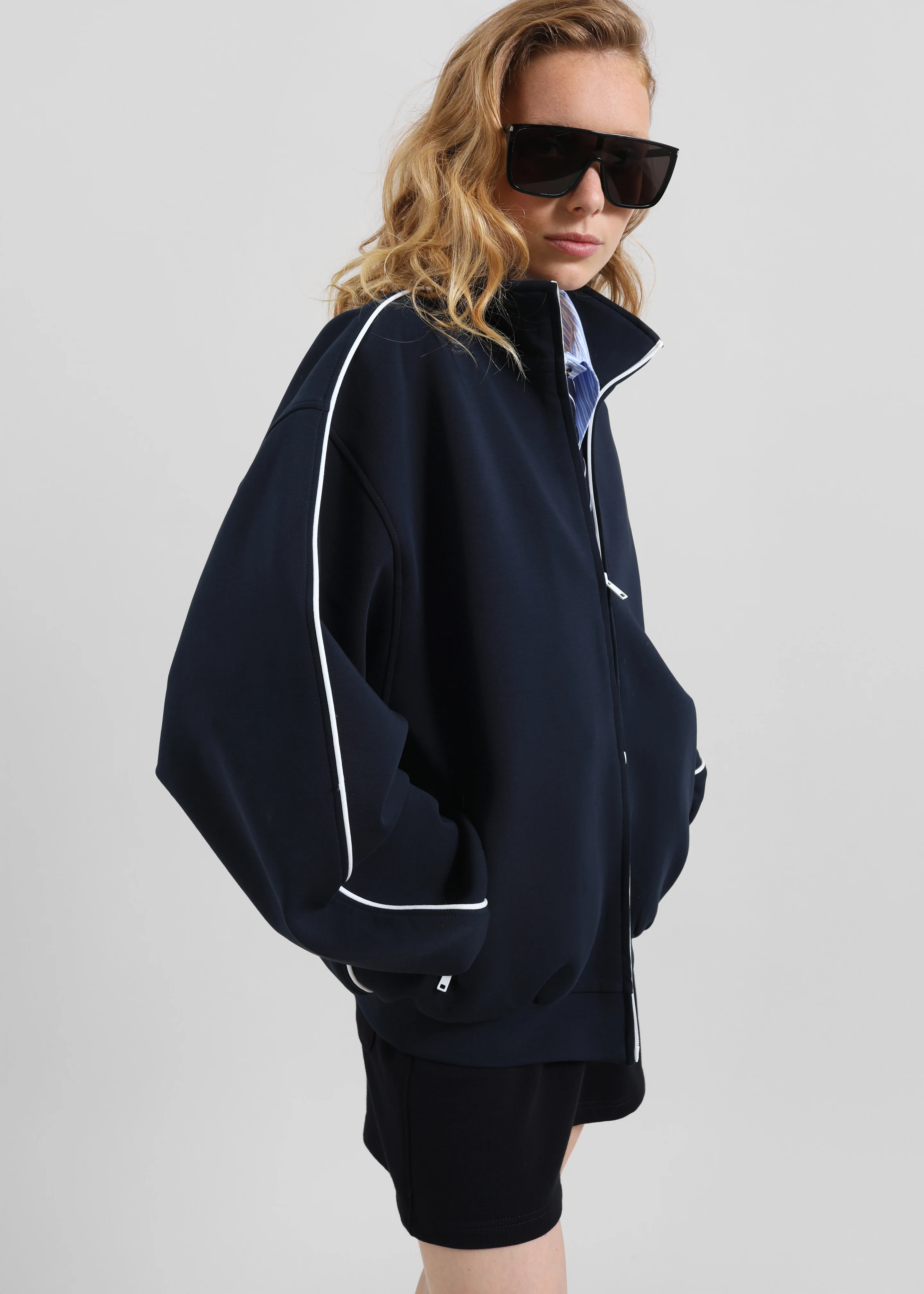 Nayen Zip-Up Jacket - Navy - Image 6