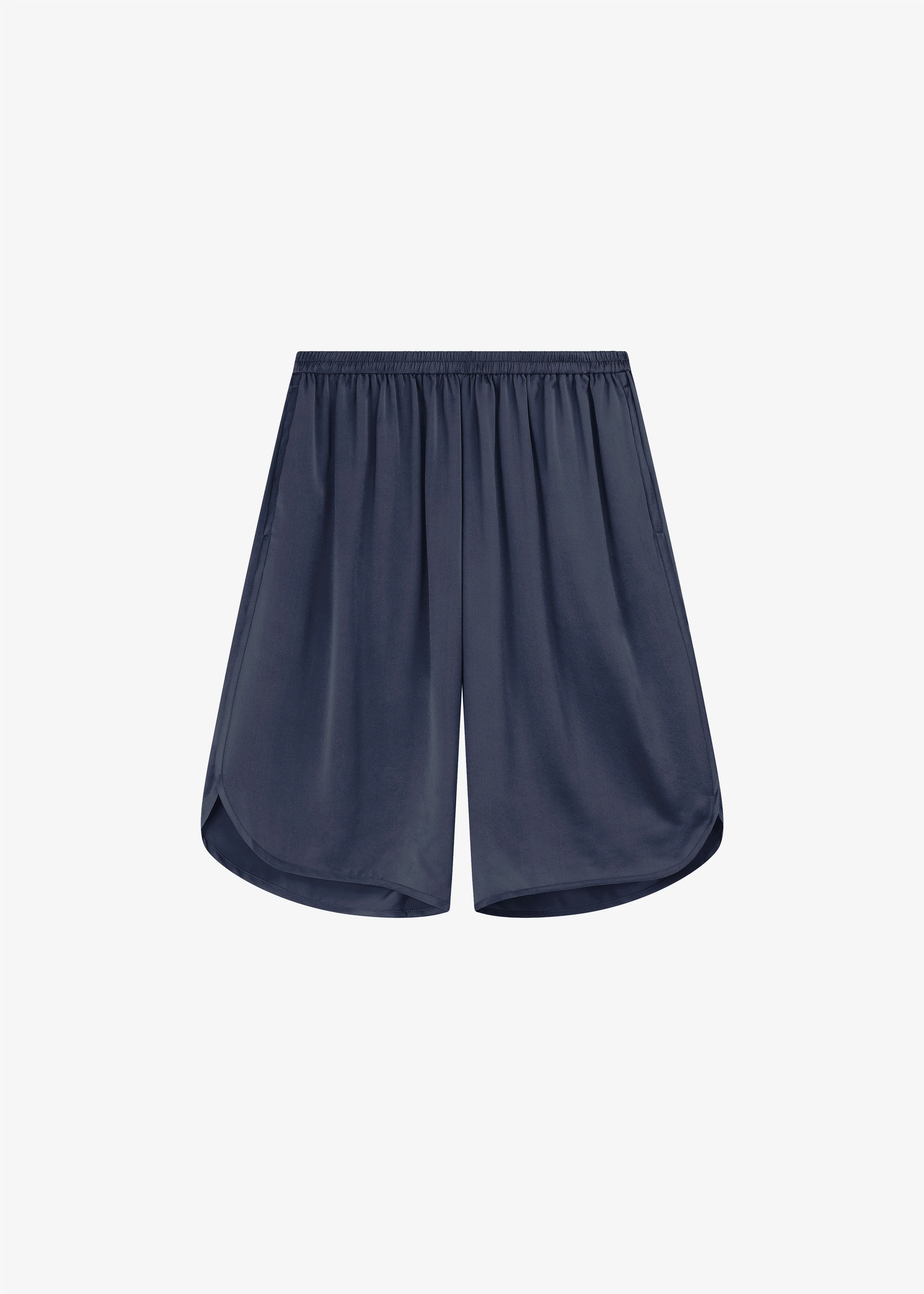 Nelis Silk Bermuda Shorts - Navy - Image 10