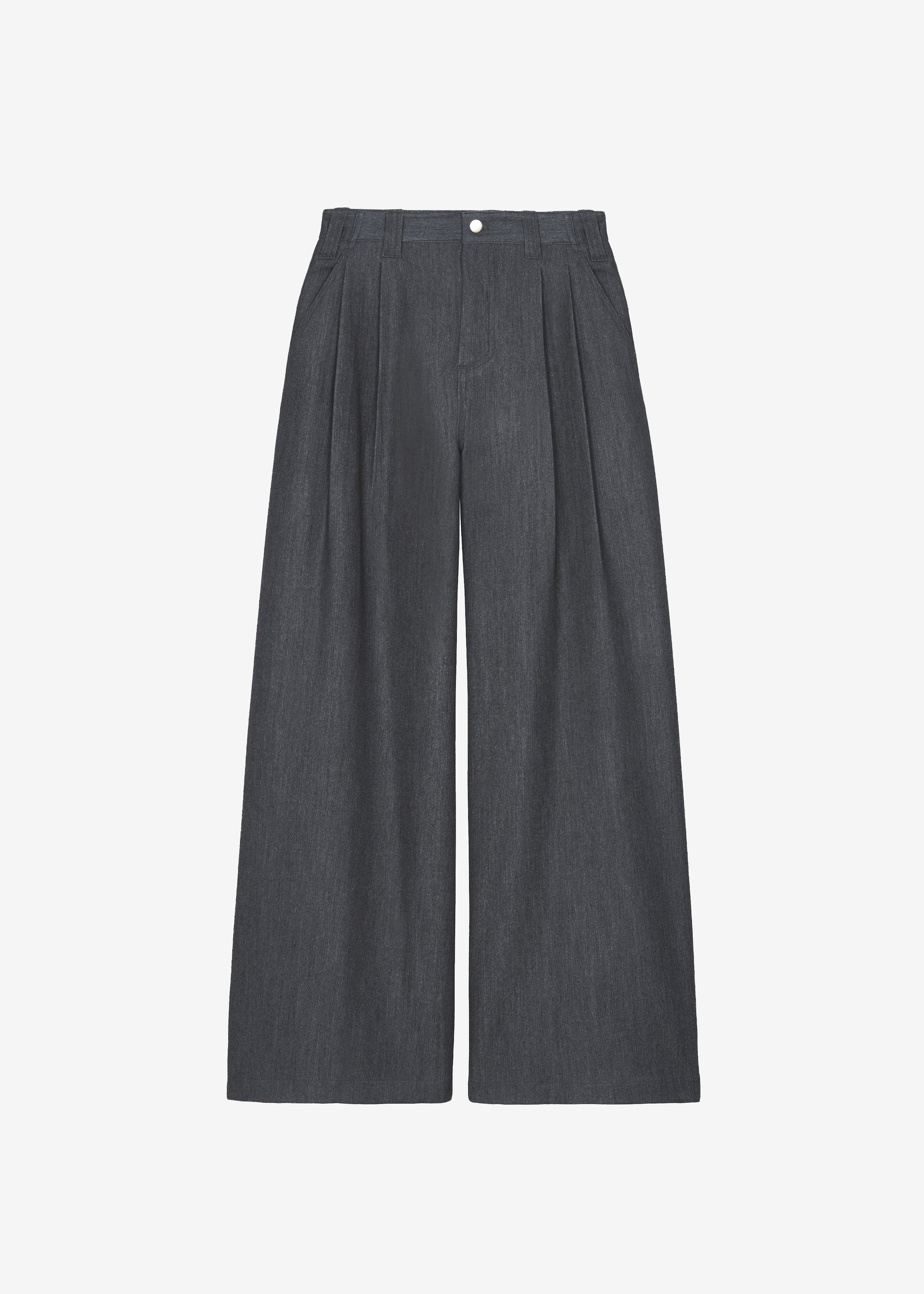 Nellore Pleated Denim Pants - Dark Grey Melange - Image 15