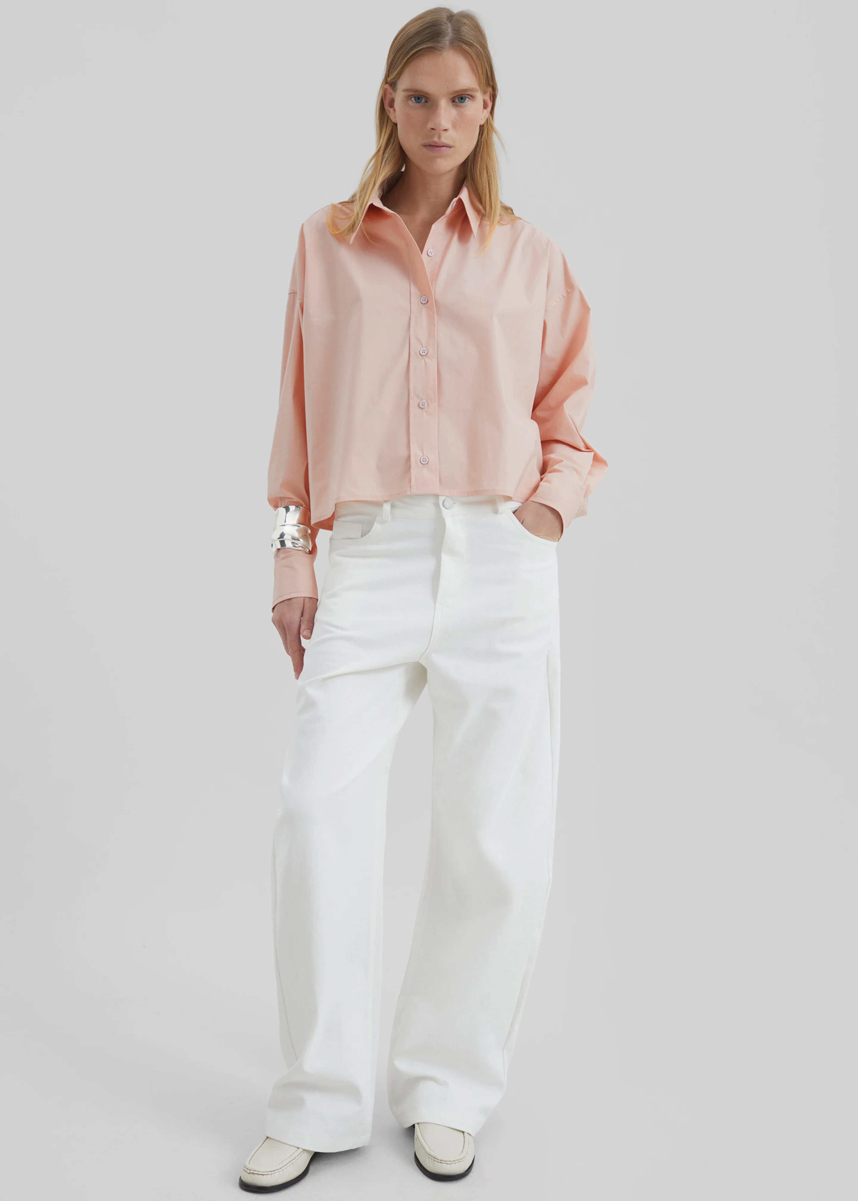 Nelton Barrel Leg Jeans - White - Image 10