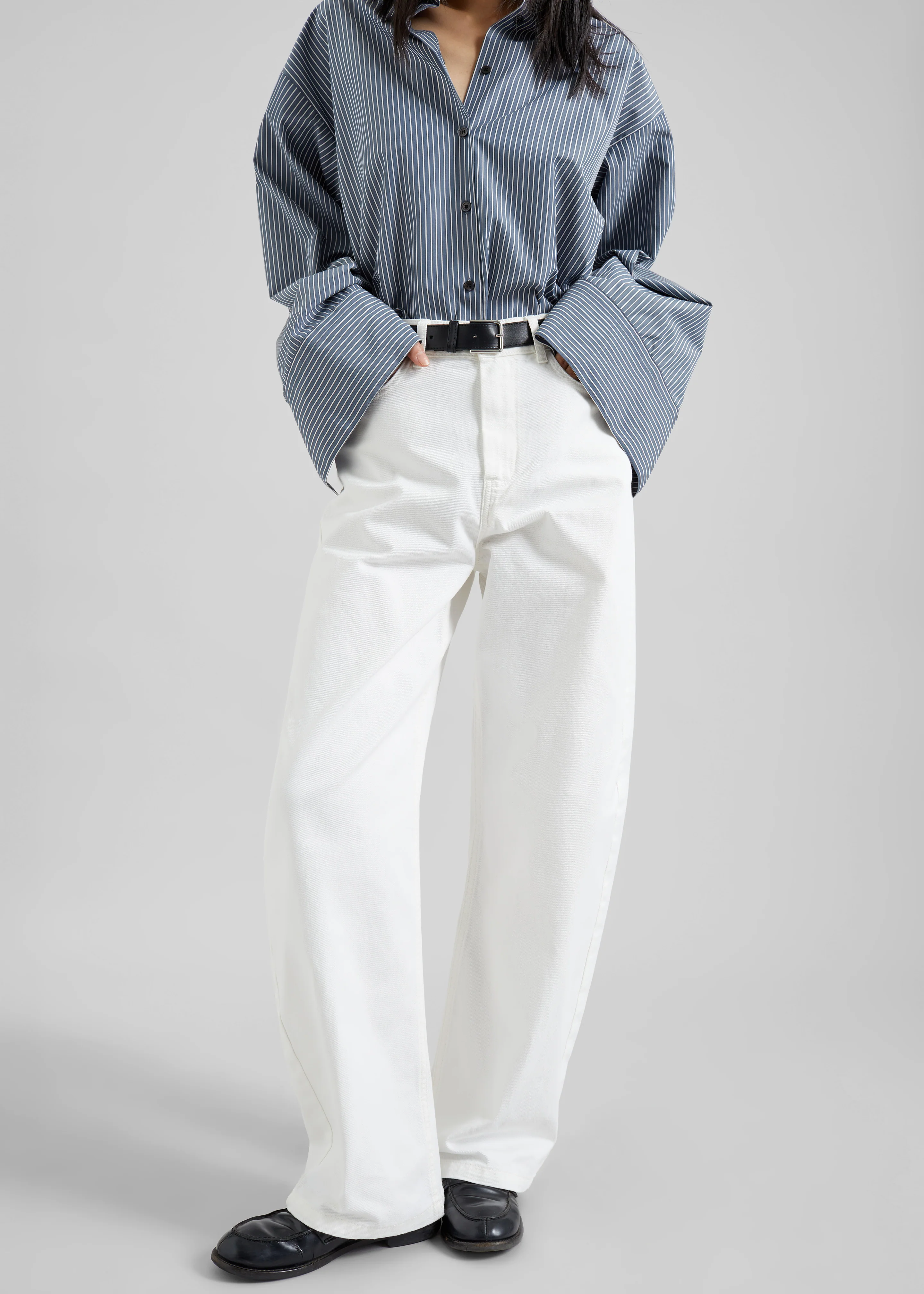 Nelton Barrel Leg Jeans - White - Image 2