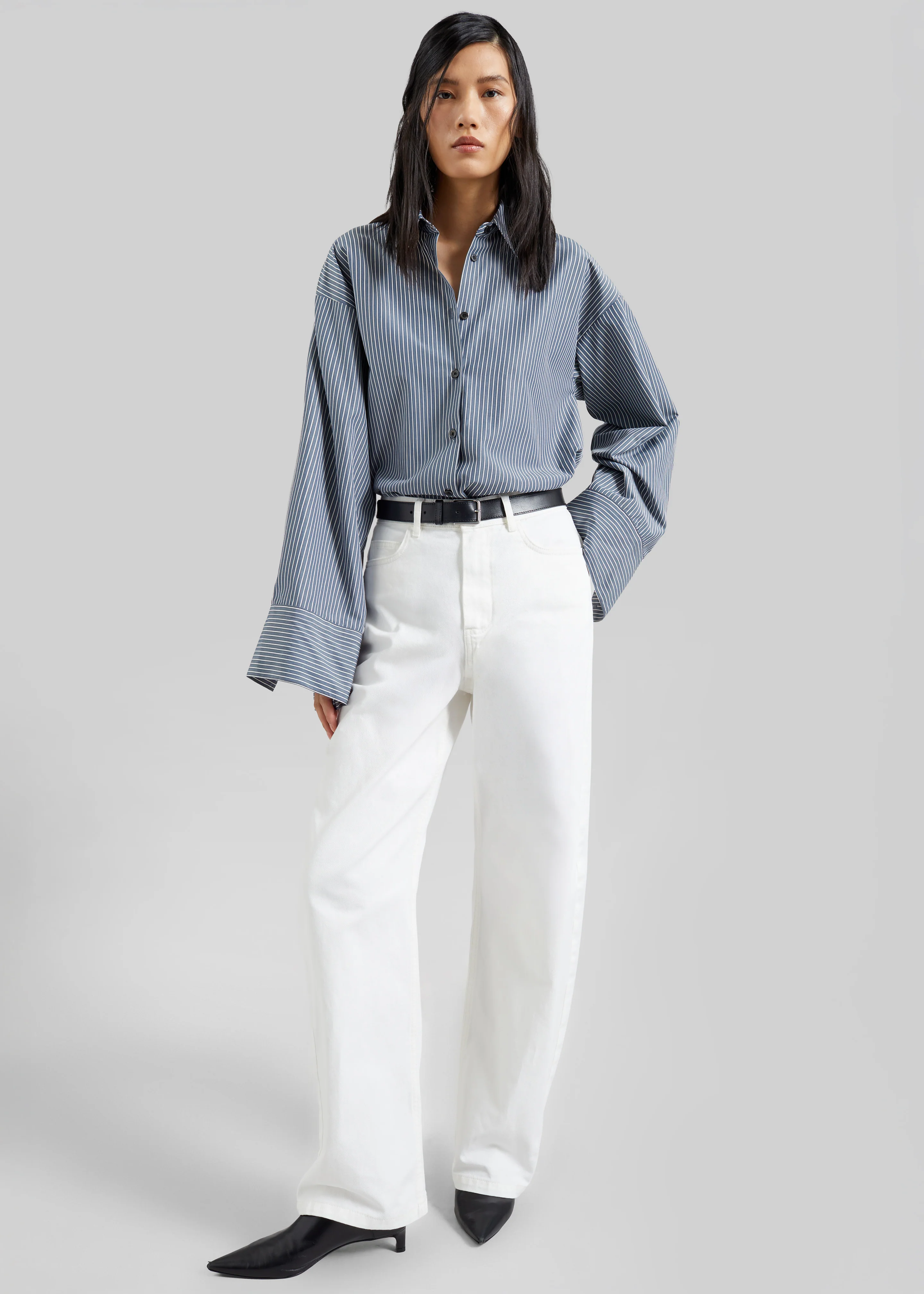Nelton Barrel Leg Jeans - White - Image 4