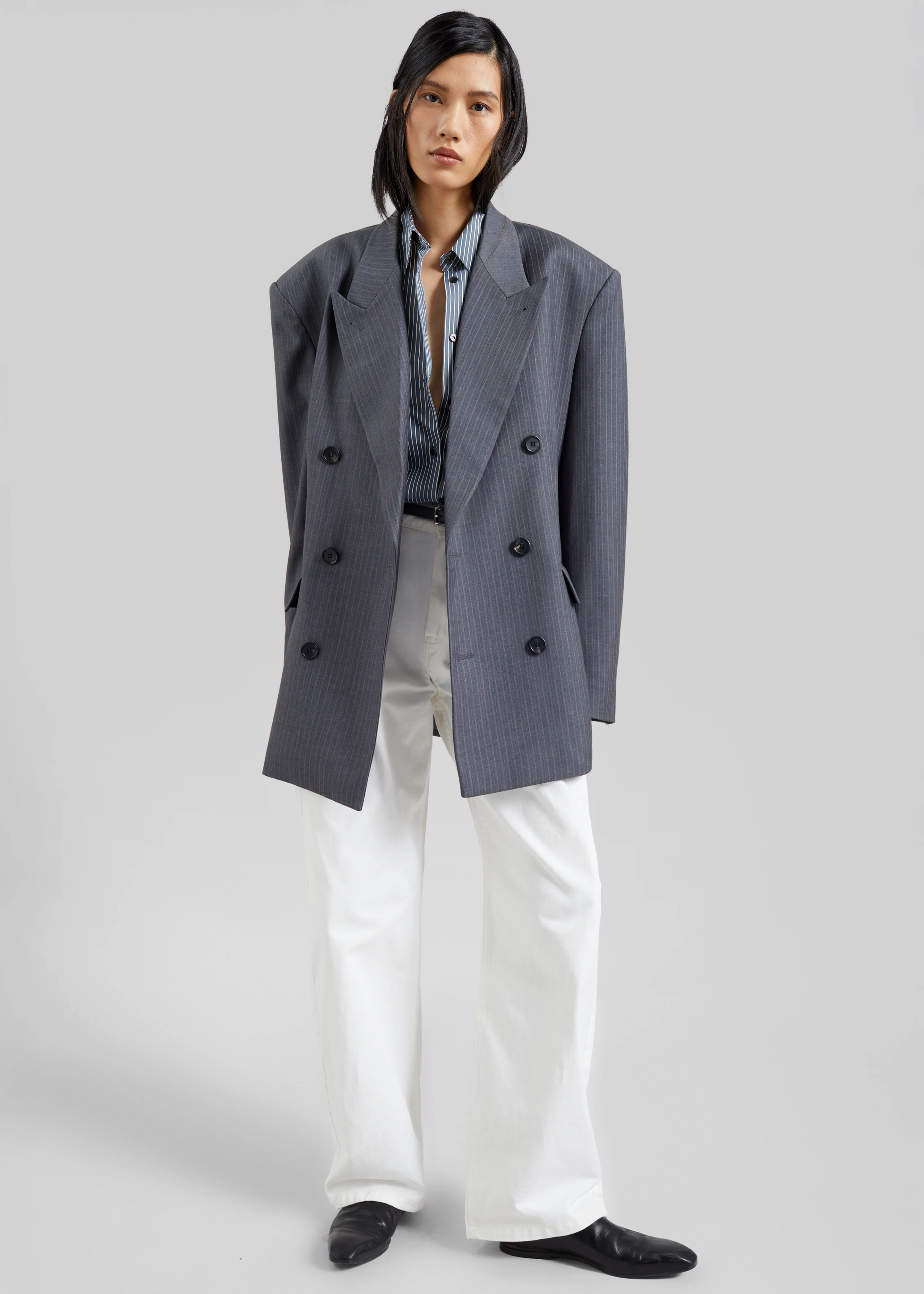 Nelton Barrel Leg Jeans - White - Image 5