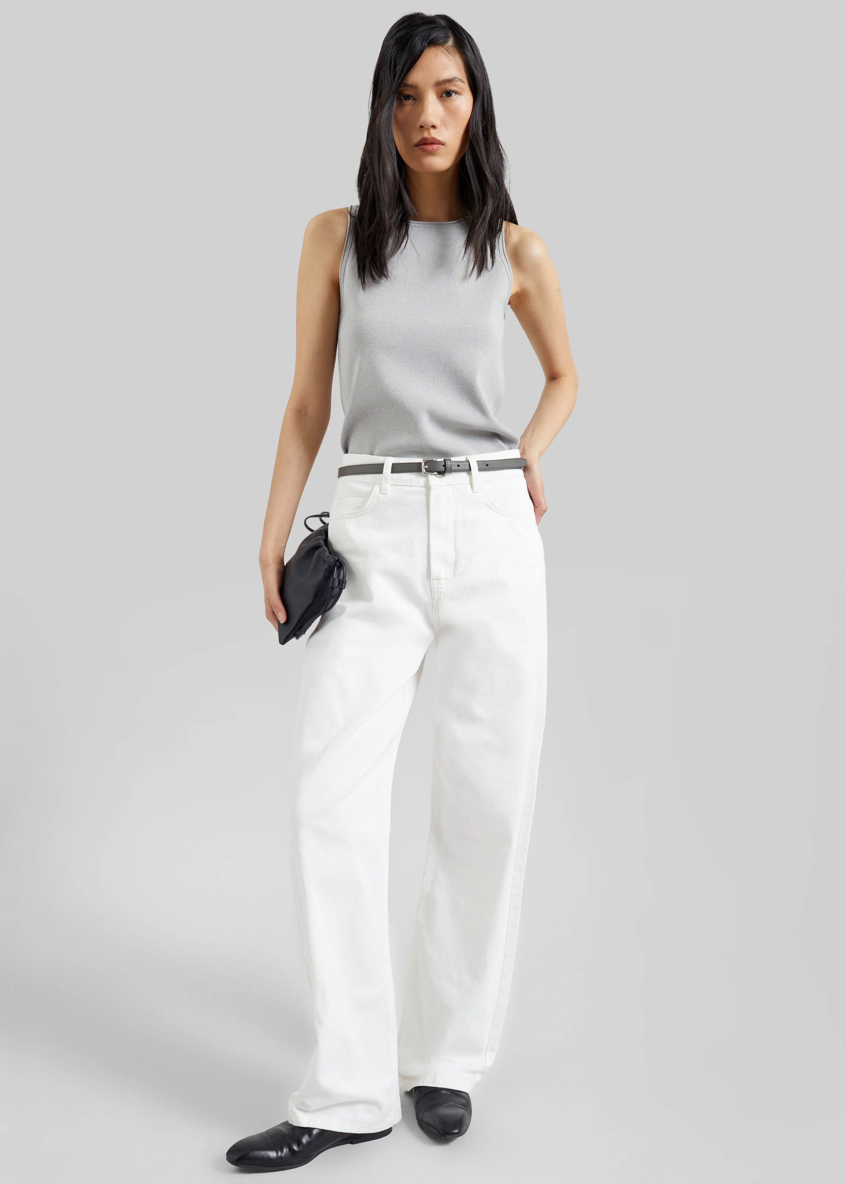 Nelton Barrel Leg Jeans - White - Image 8