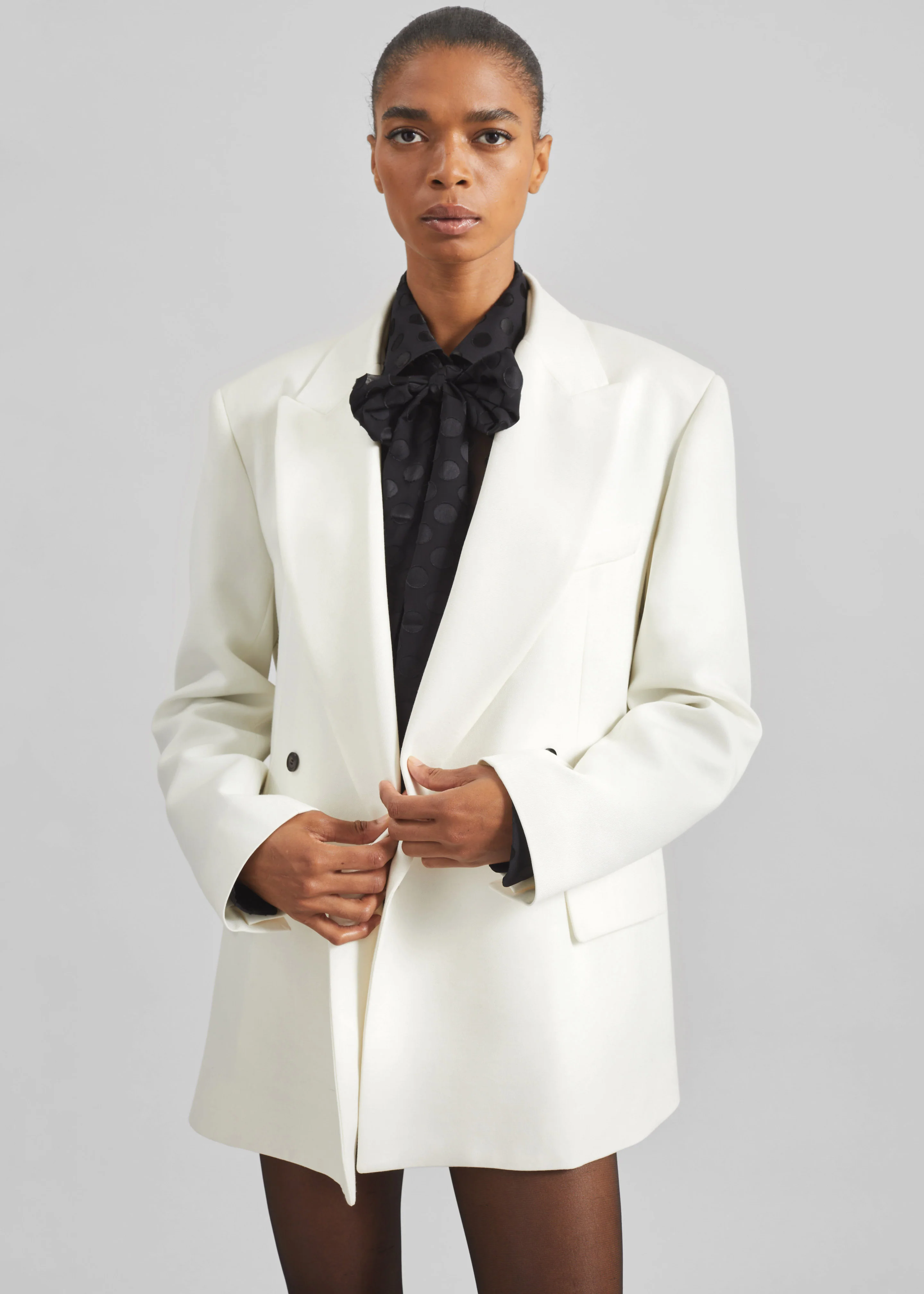 Newark Double Breasted Blazer - Ivory - Image 6