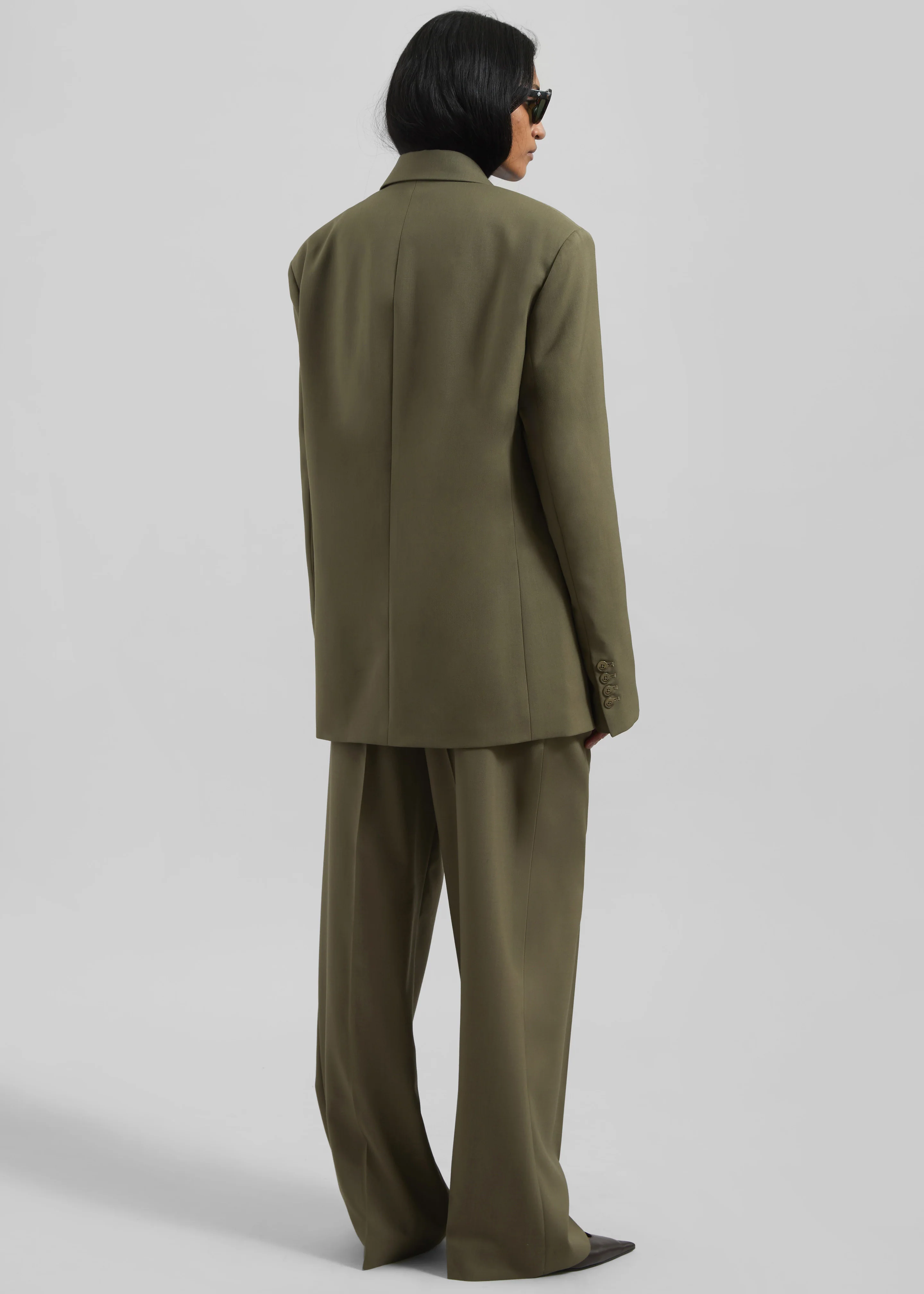 Newark Double Breasted Blazer - Khaki - Image 7