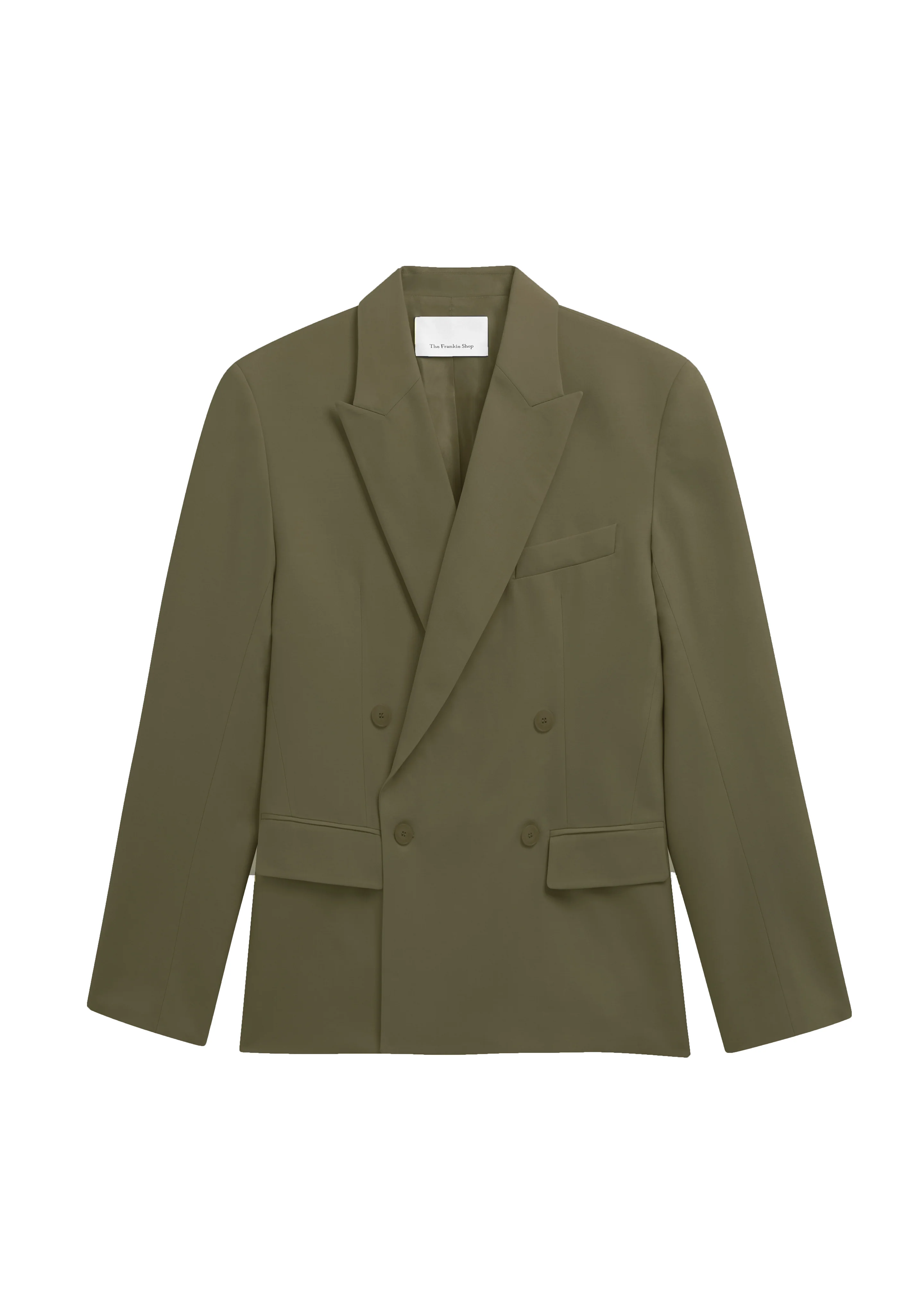 Newark Double Breasted Blazer - Khaki - Image 8