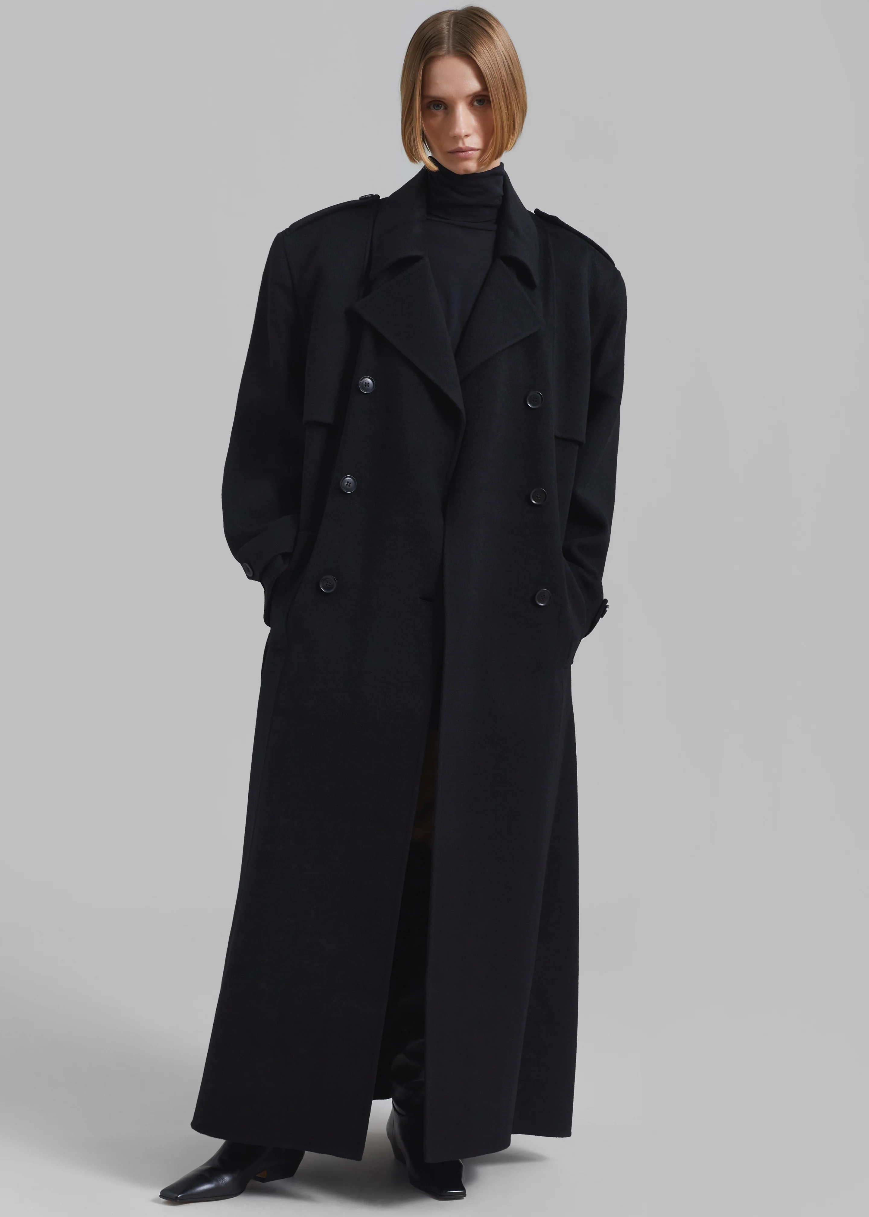 Nikola Padded Trench Coat - Black - Image 4