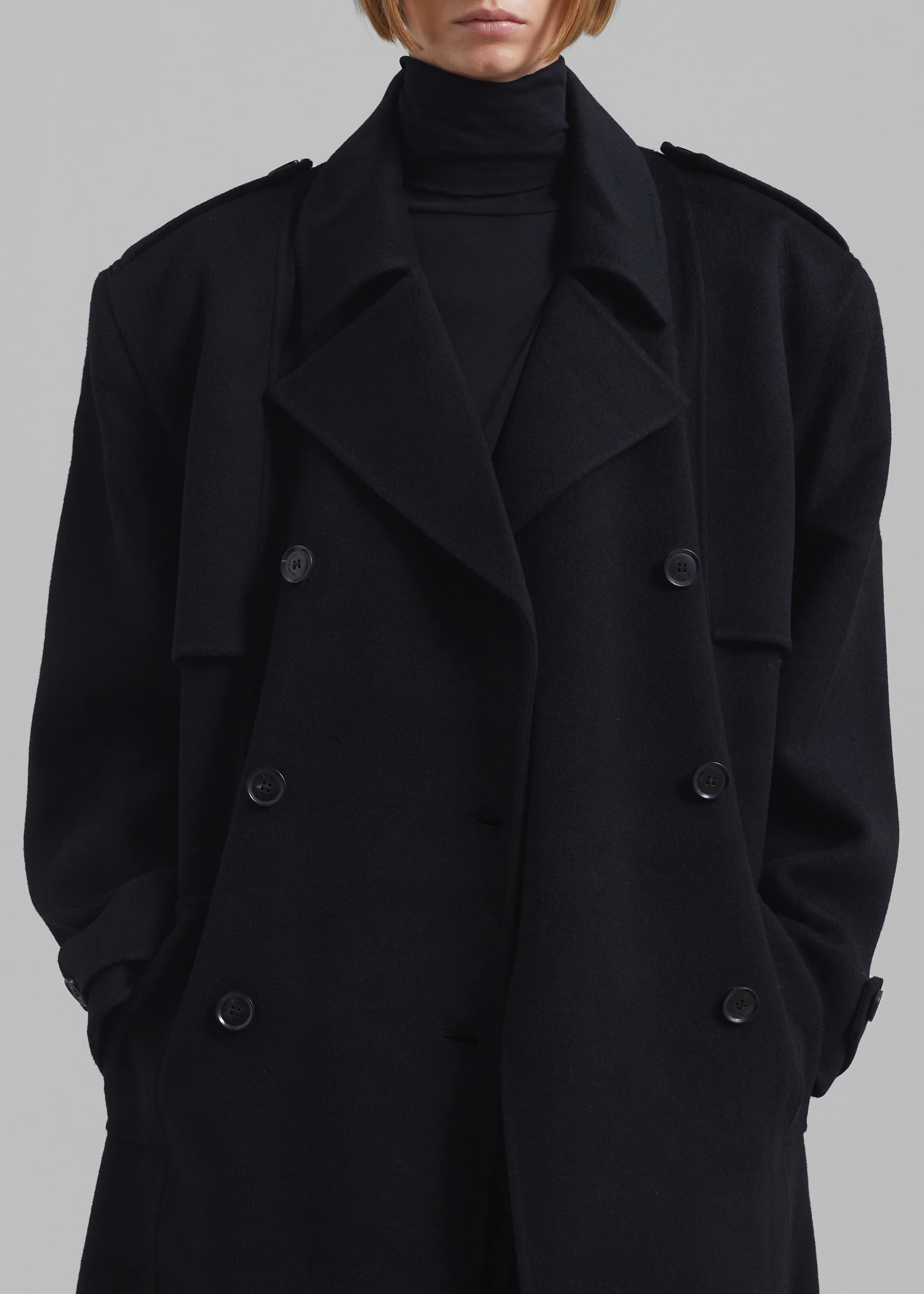 Nikola Padded Trench Coat - Black - Image 5