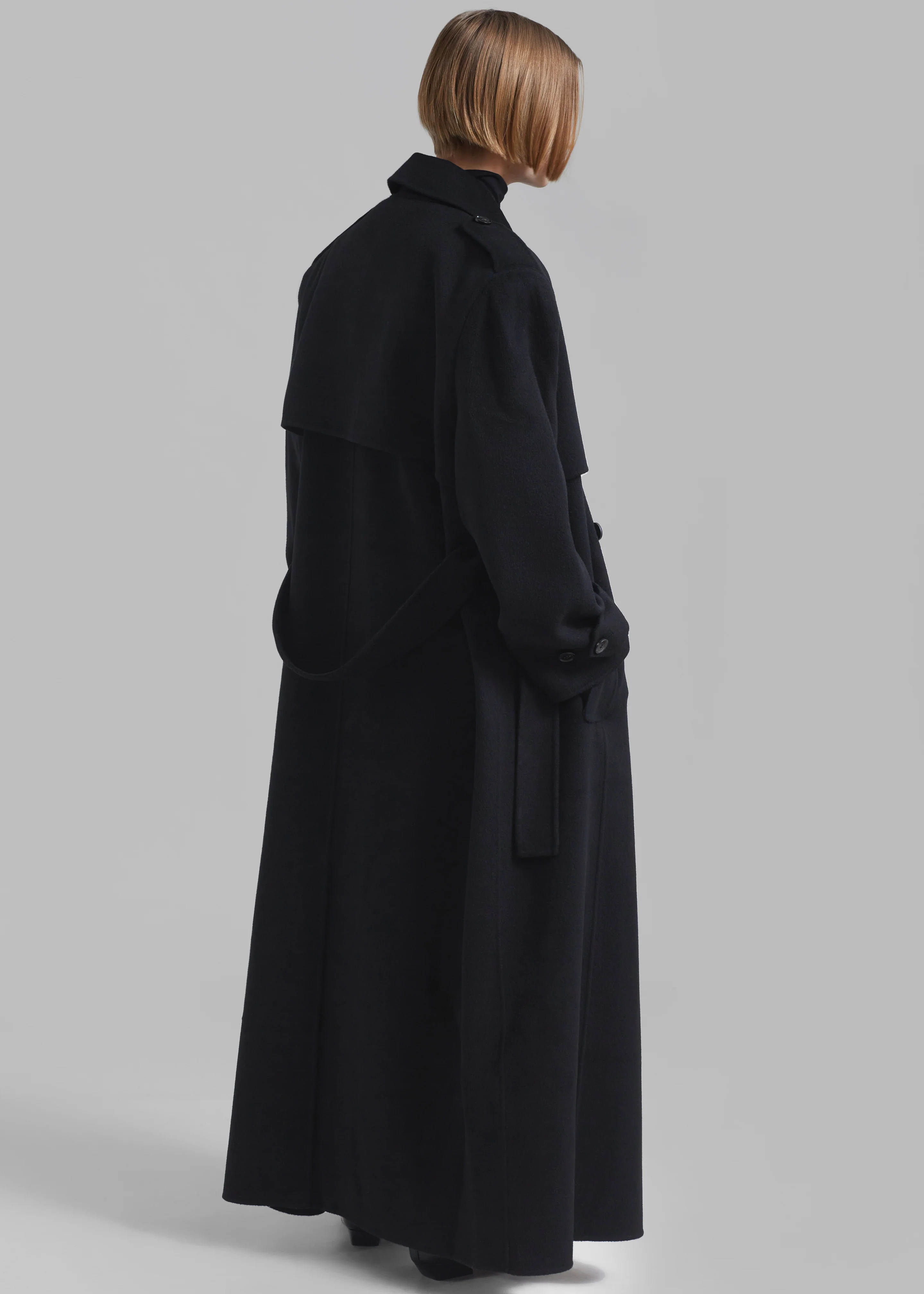 Nikola Padded Trench Coat - Black - Image 9
