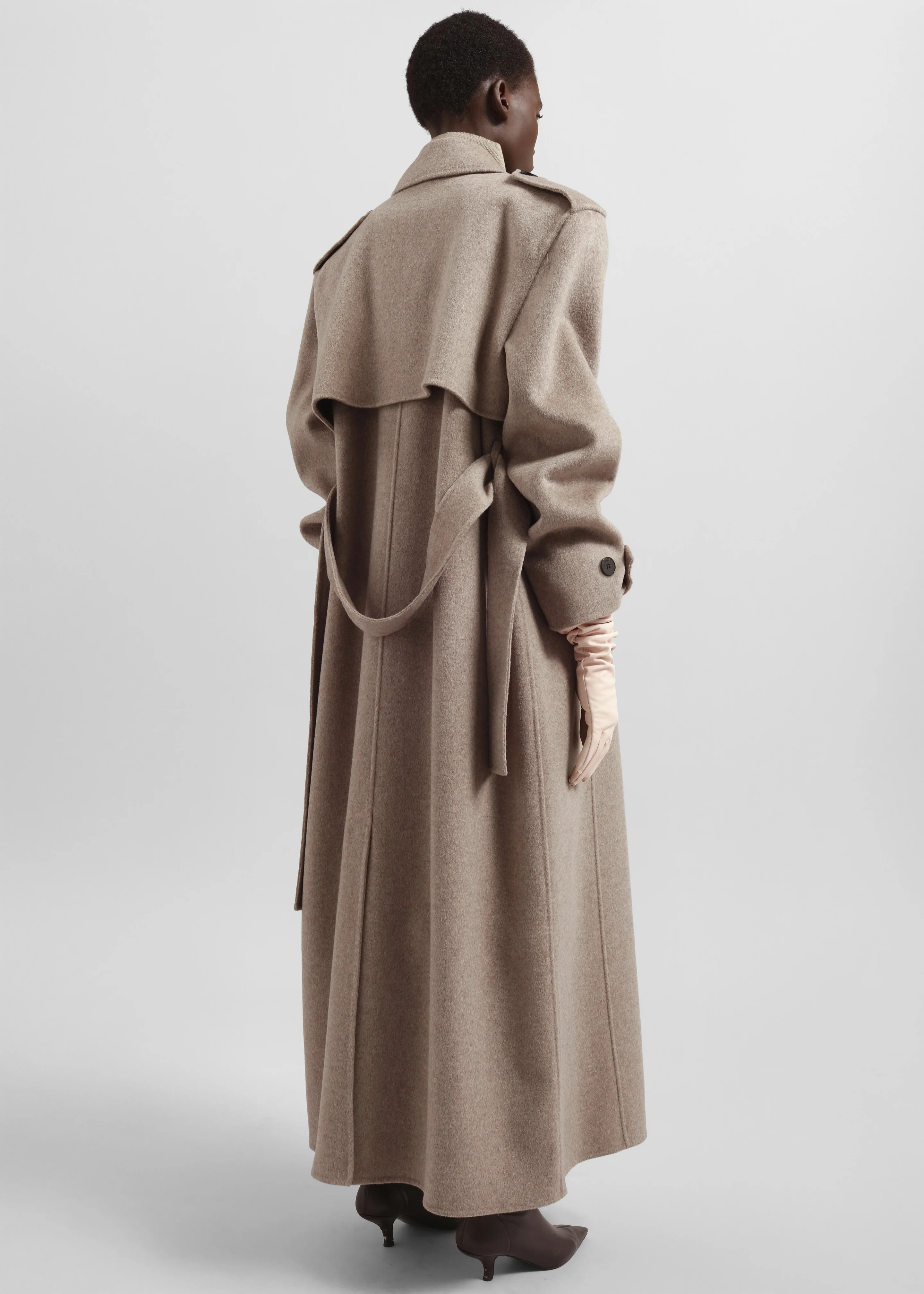 Nikola Padded Trench Coat - Taupe Melange - Image 6