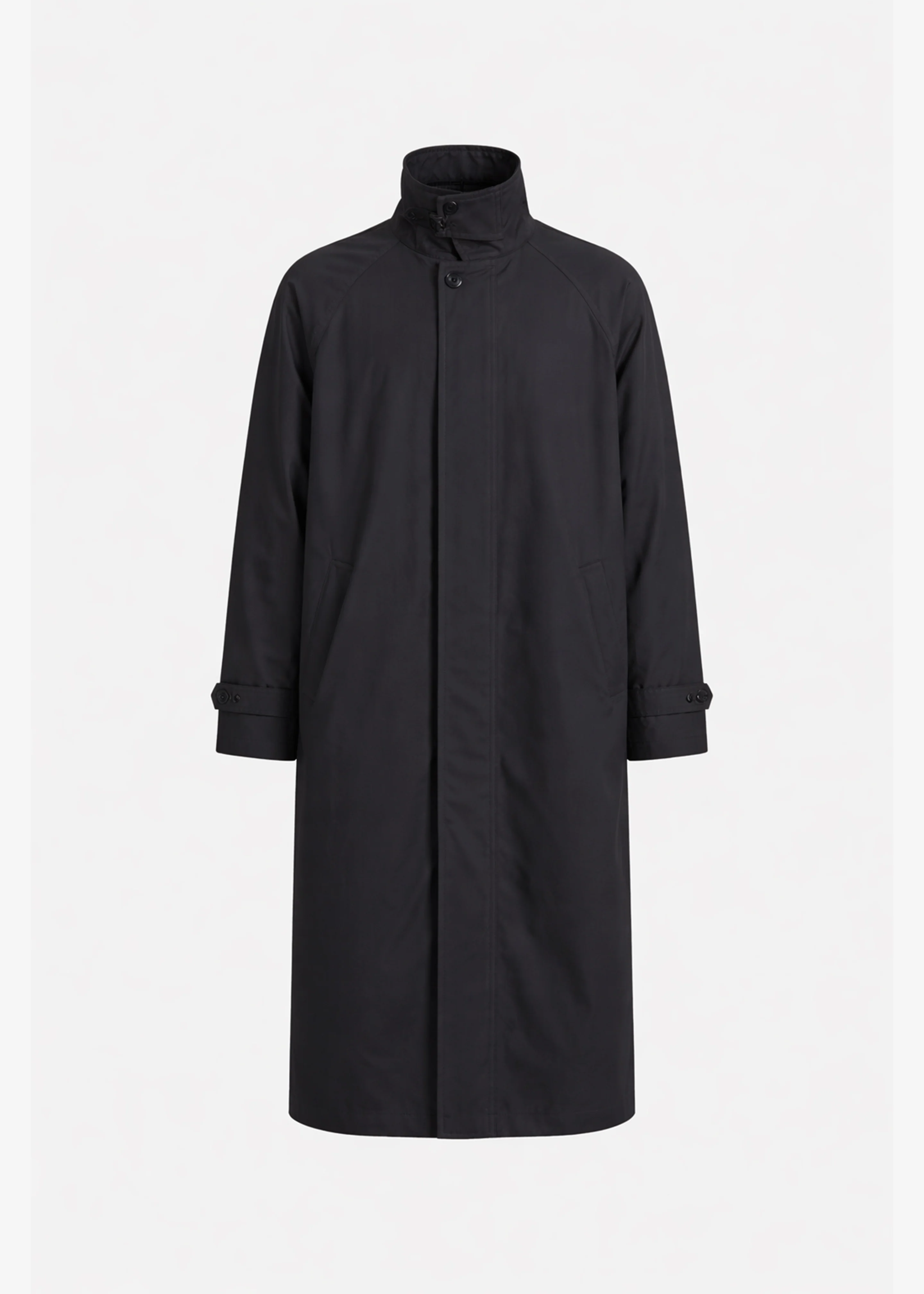 Nils Raglan Sleeve Trench Coat - Black - Image 9