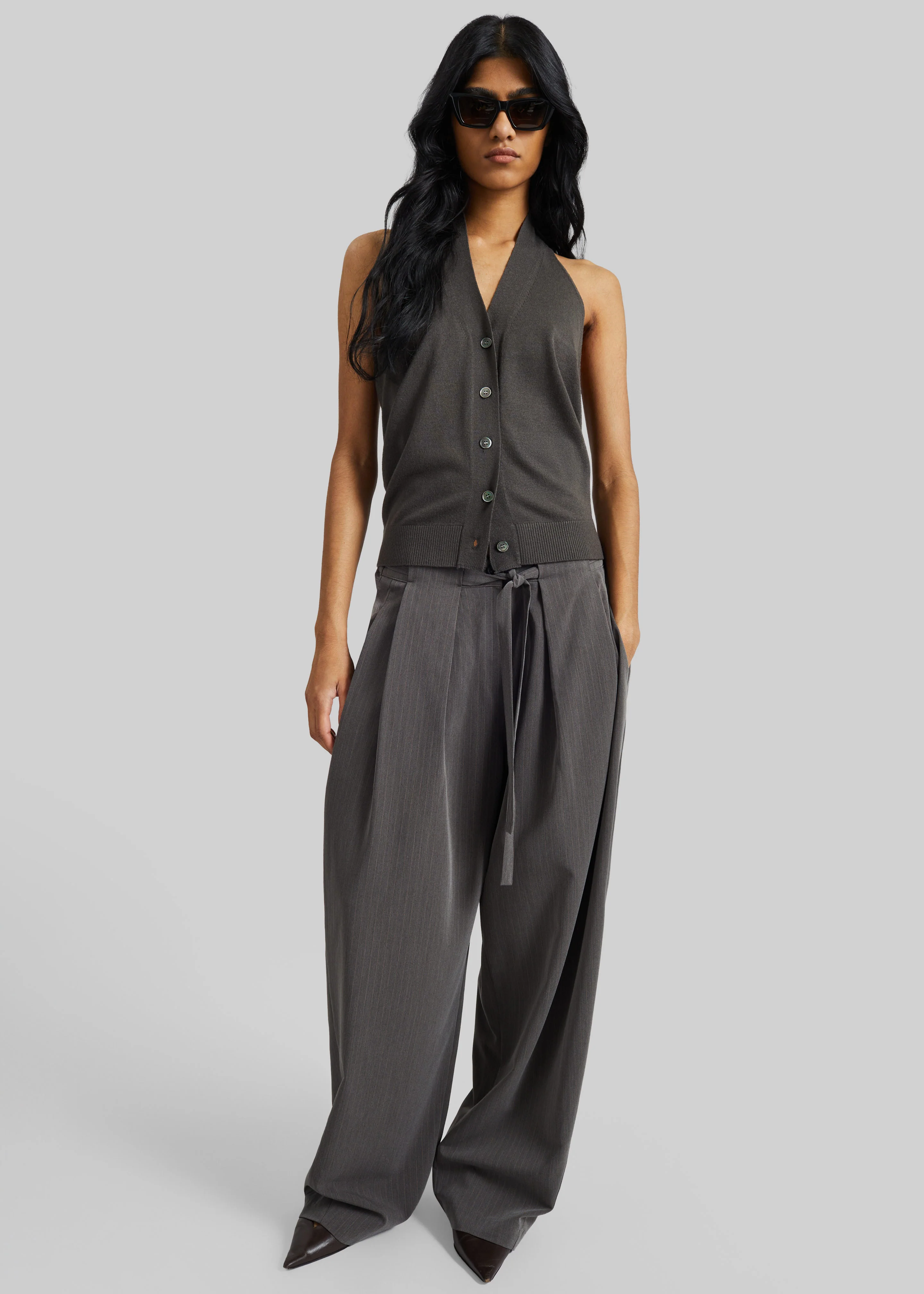 Nimi Knit Halter Top - Charcoal - Image 5