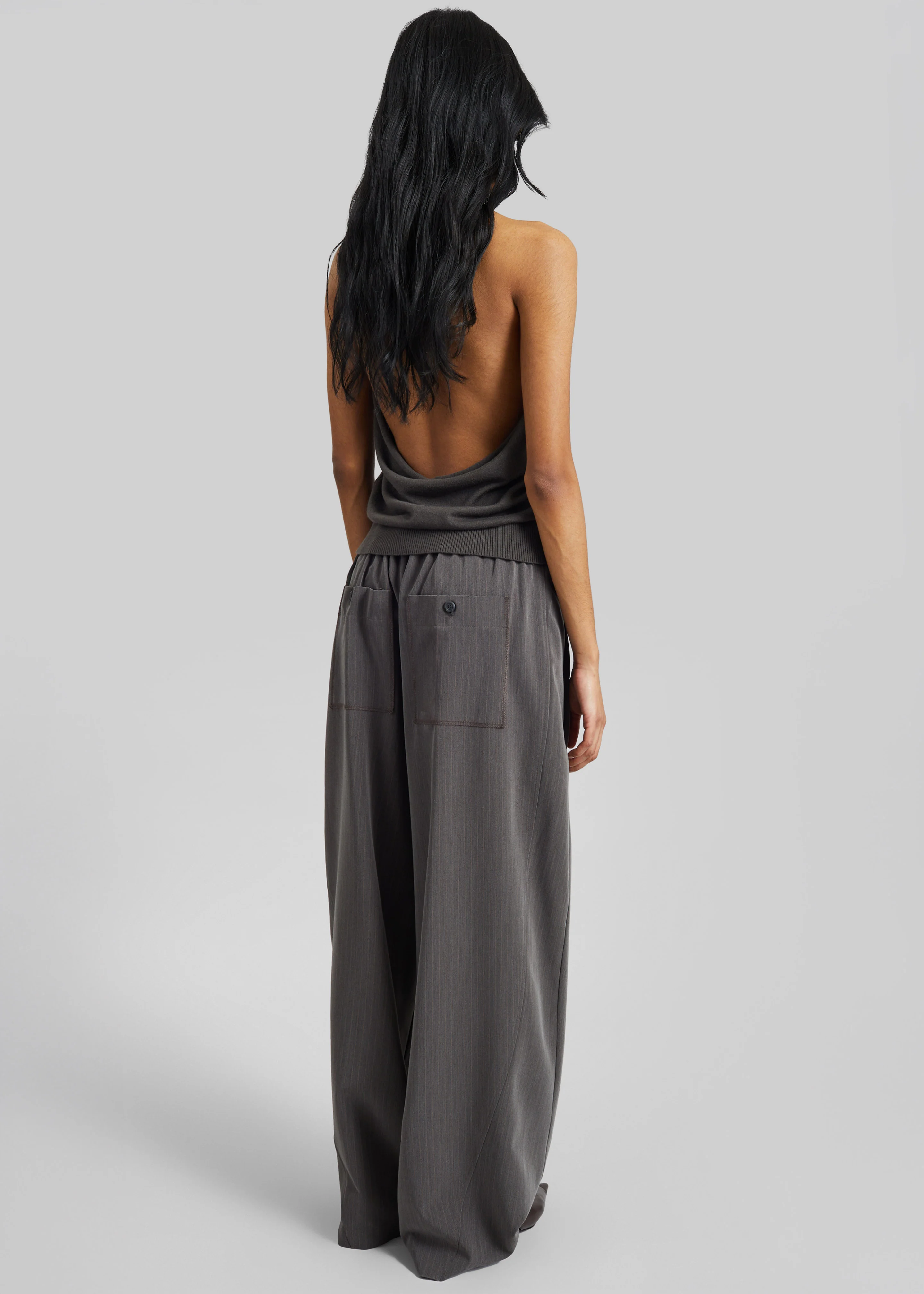 Nimi Knit Halter Top - Charcoal - Image 6
