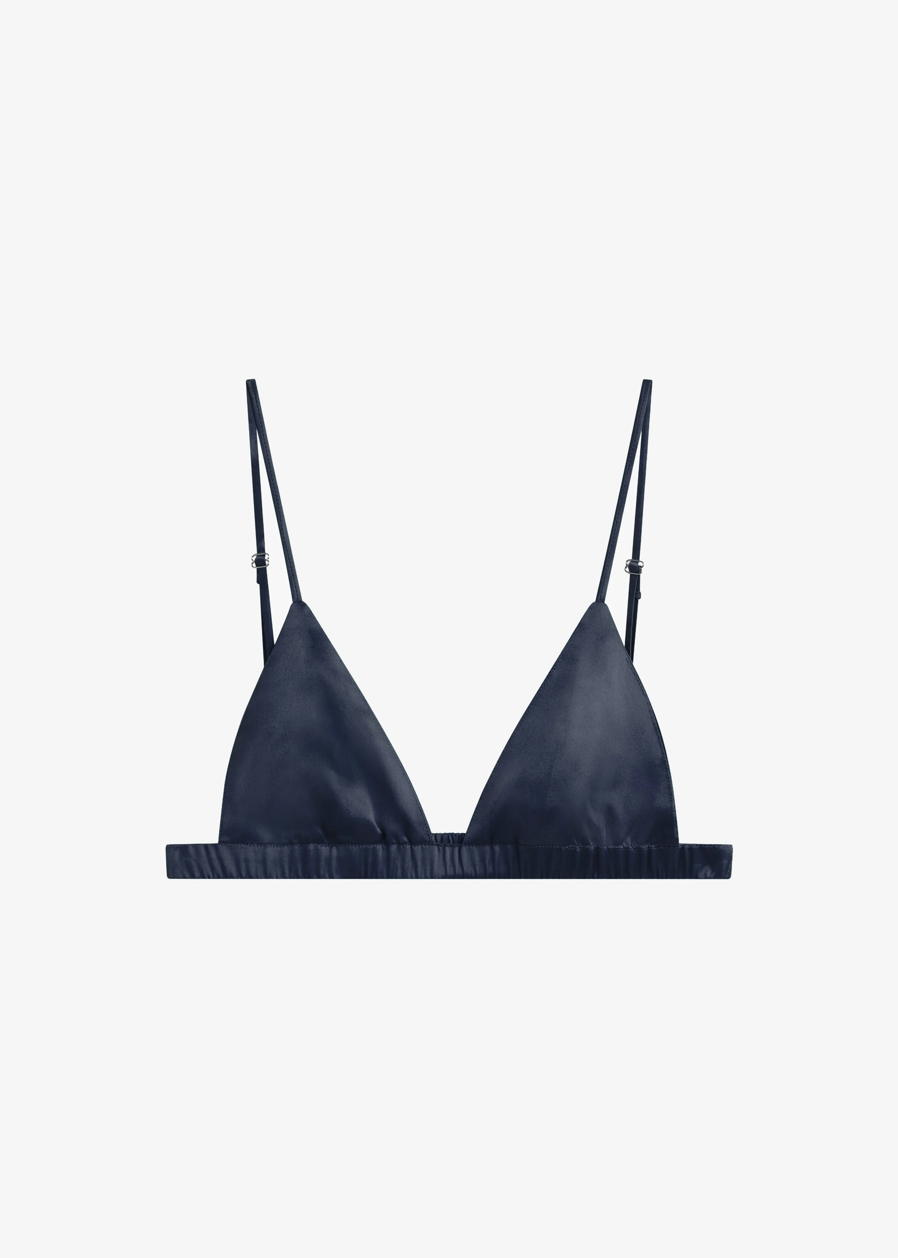 Nina Silk Bralette - Navy - Image 6