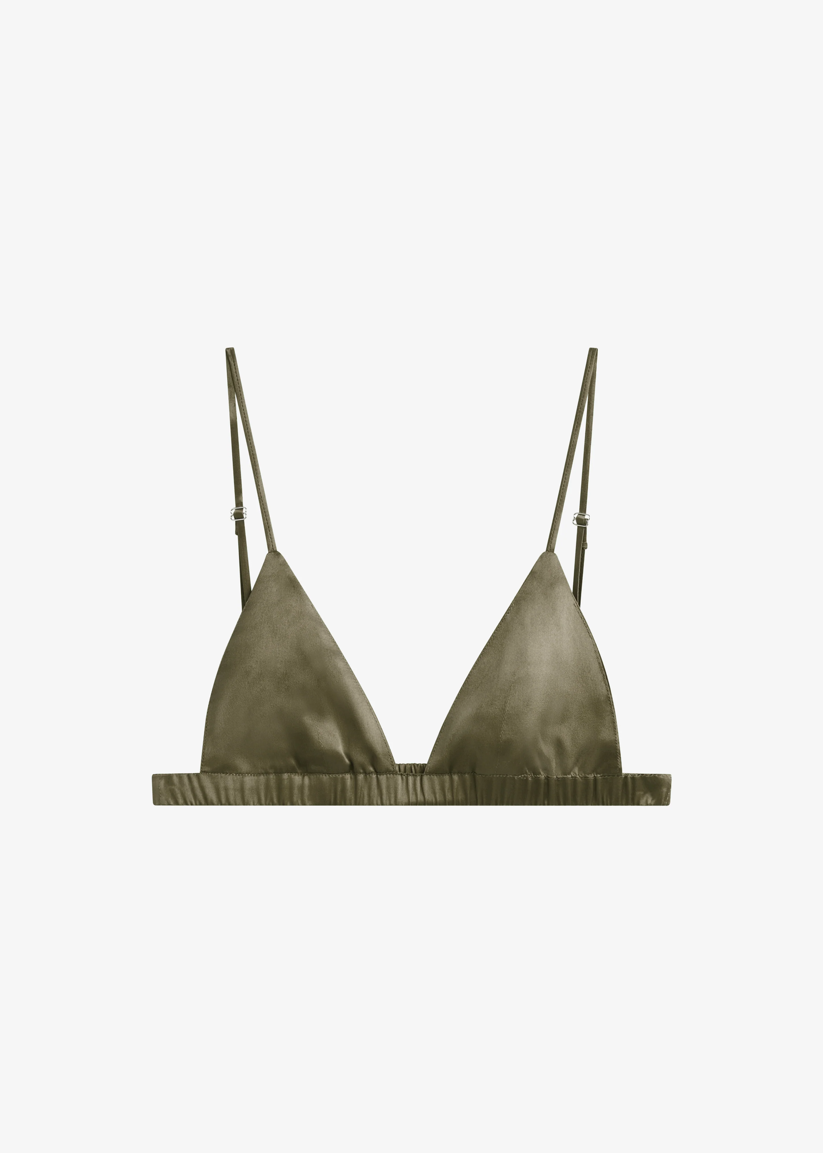 Nina Silk Bralette - Olive - Image 7