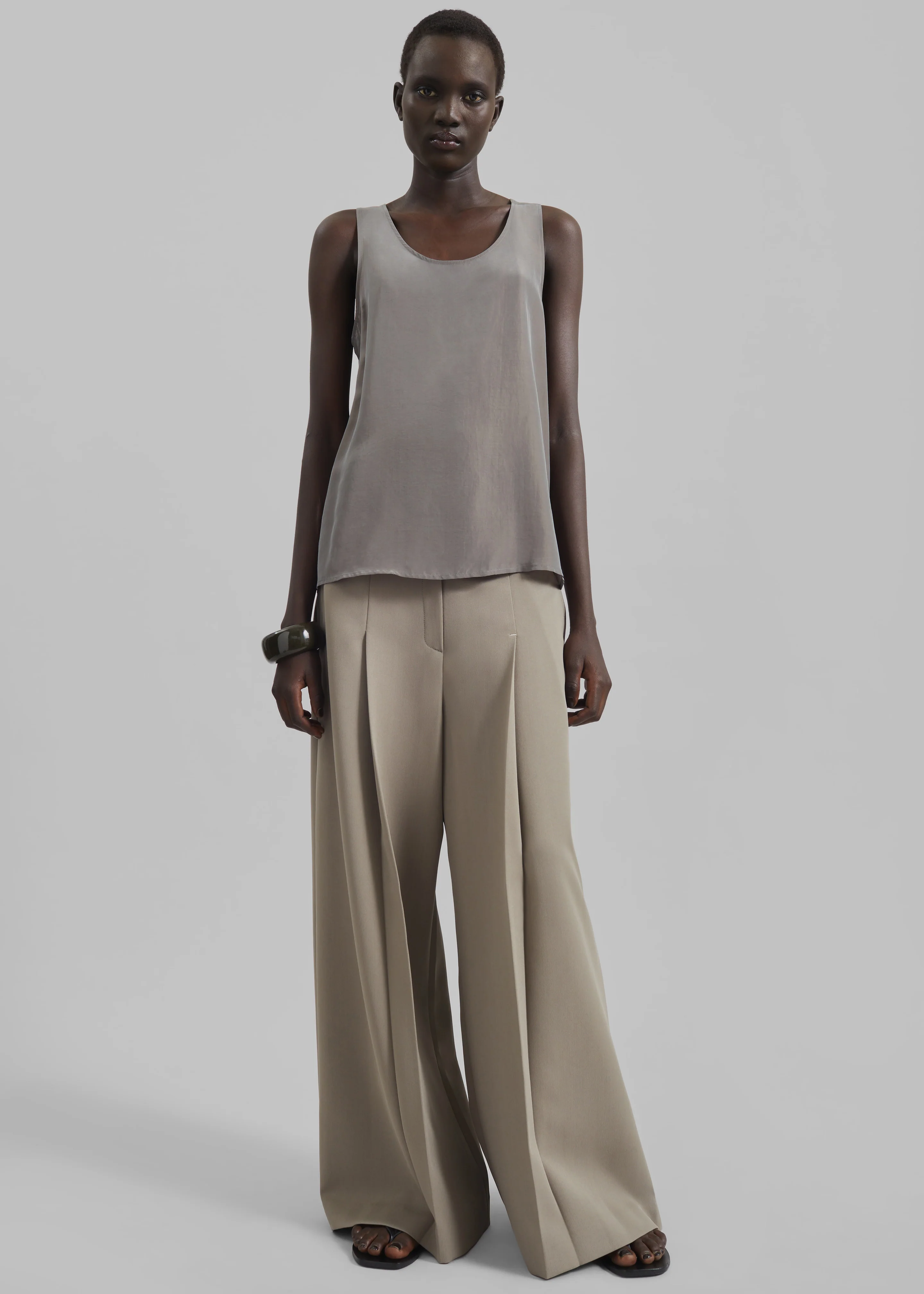 Nivee Lustrous Boxy Tank - Dark Taupe - Image 2