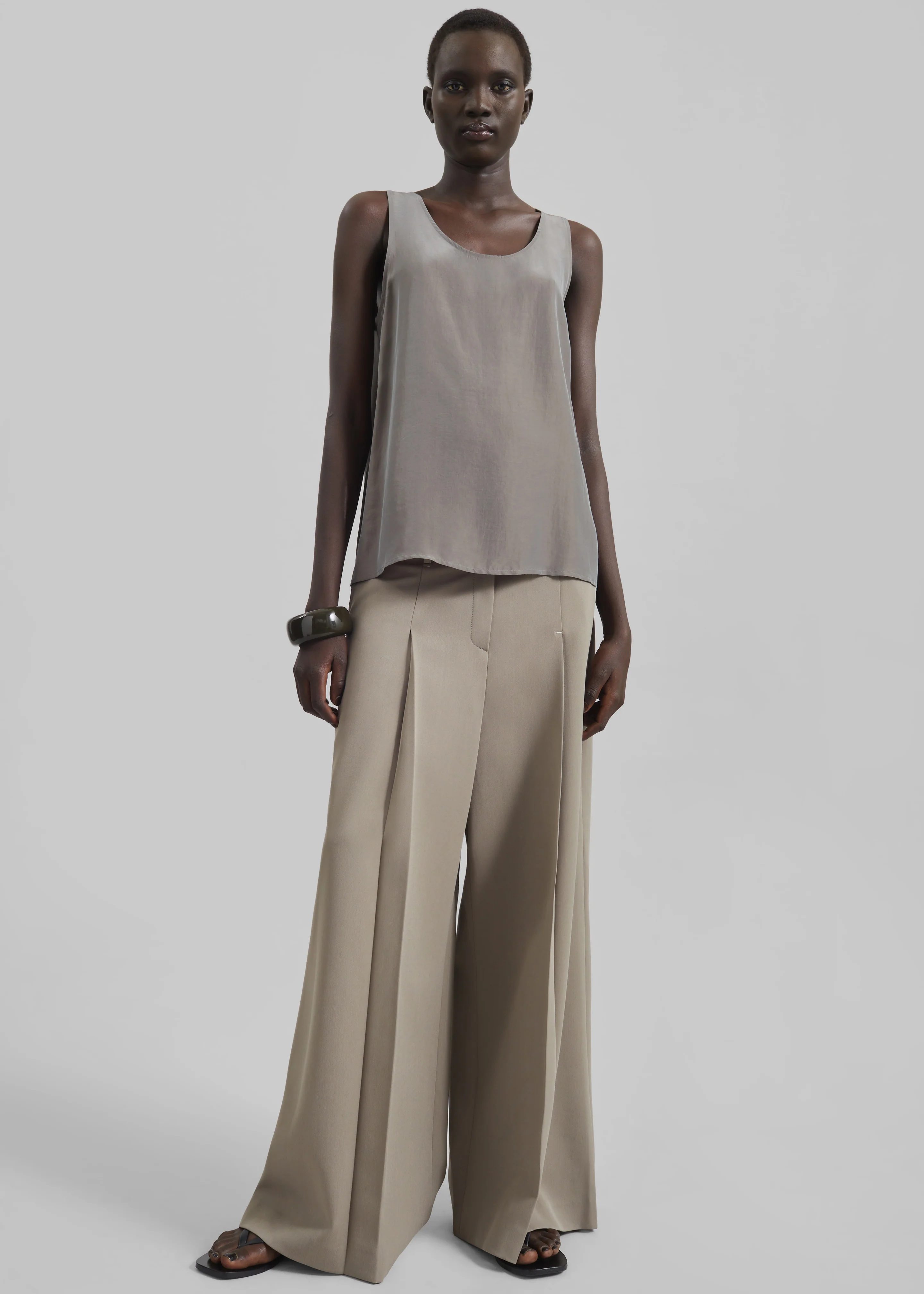 Nivee Lustrous Boxy Tank - Dark Taupe - Image 5