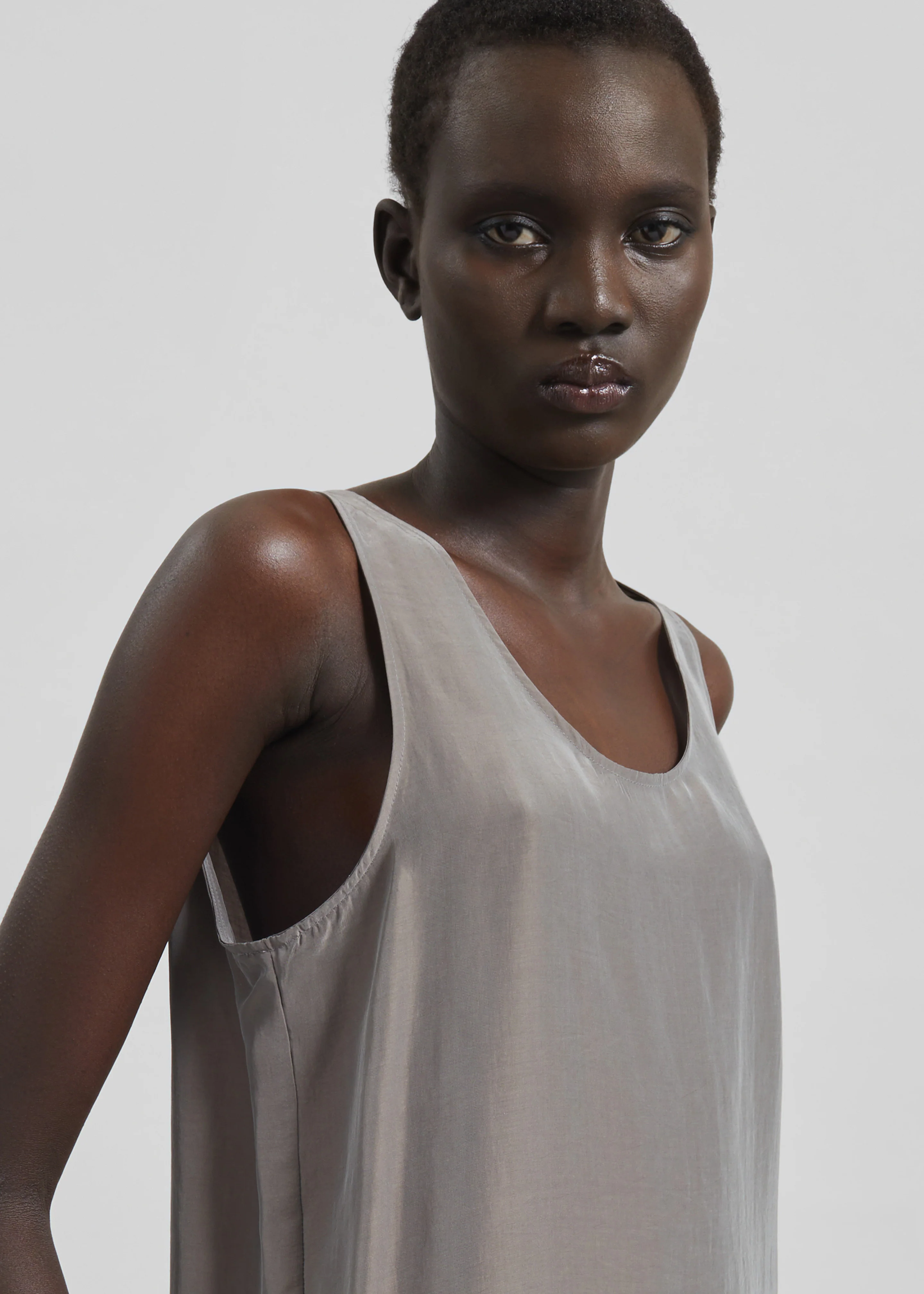 Nivee Lustrous Boxy Tank - Dark Taupe - Image 7