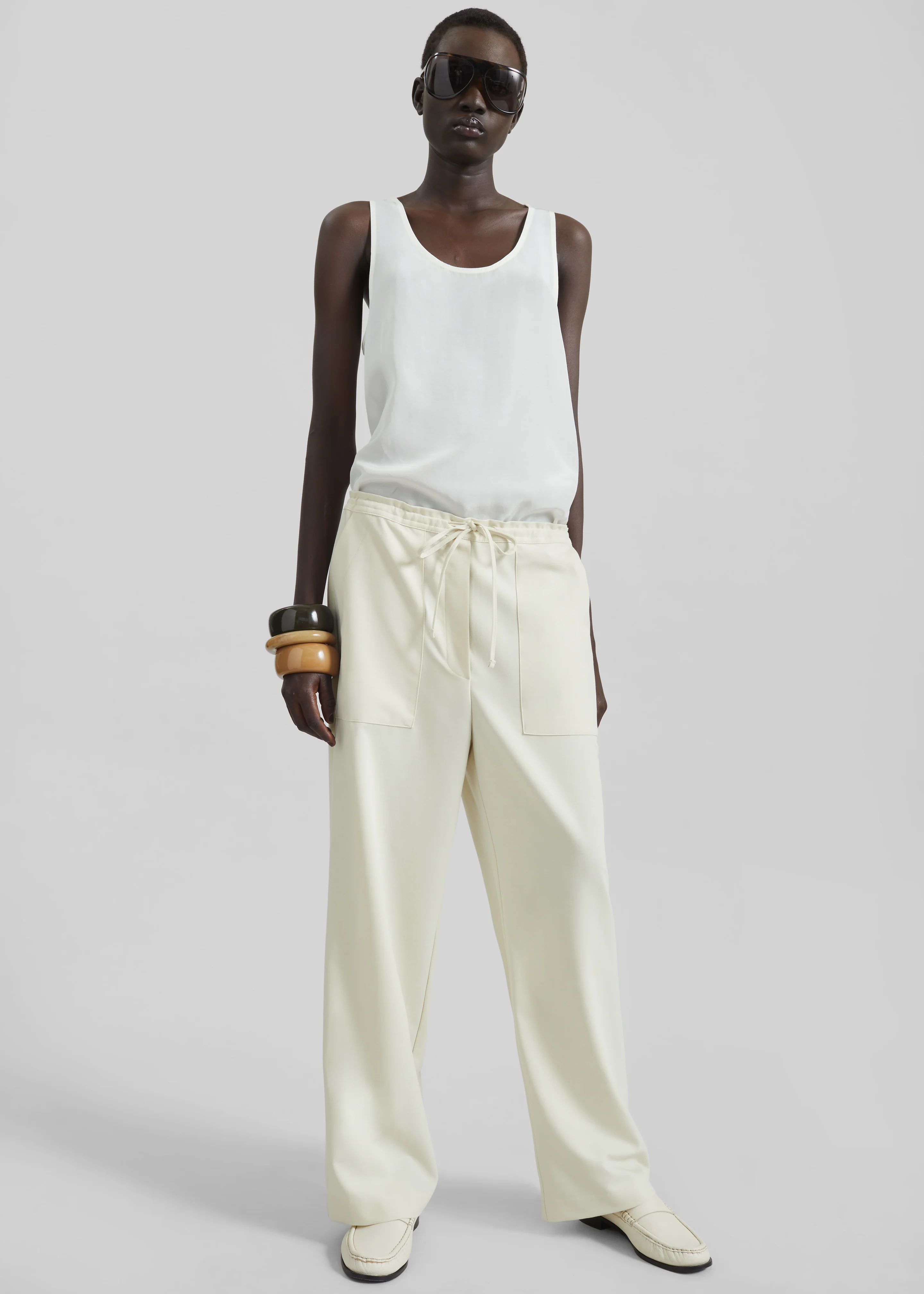 Nivee Lustrous Boxy Tank - Ivory - Image 6