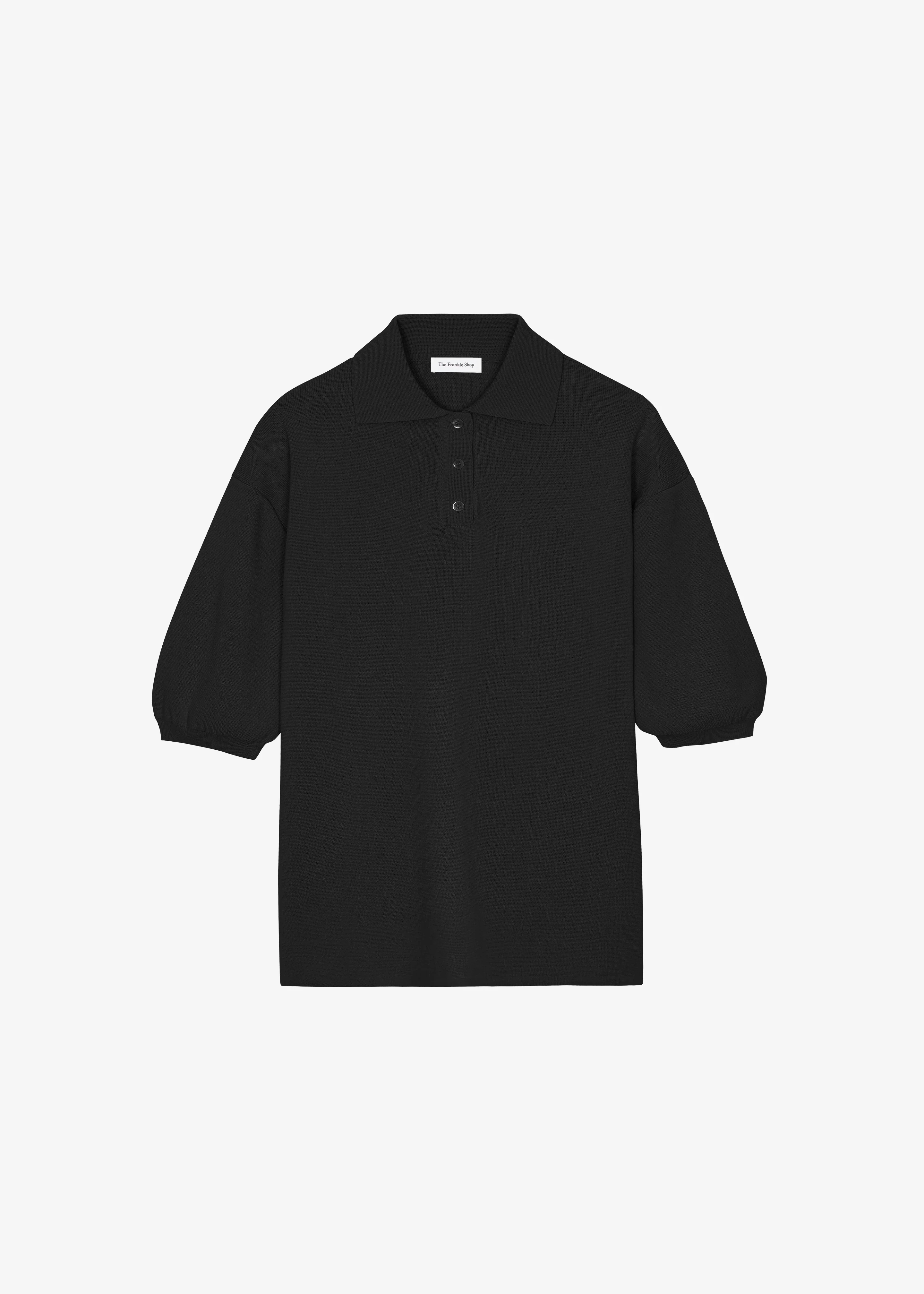 Nola Knit Polo Top - Black - Image 7