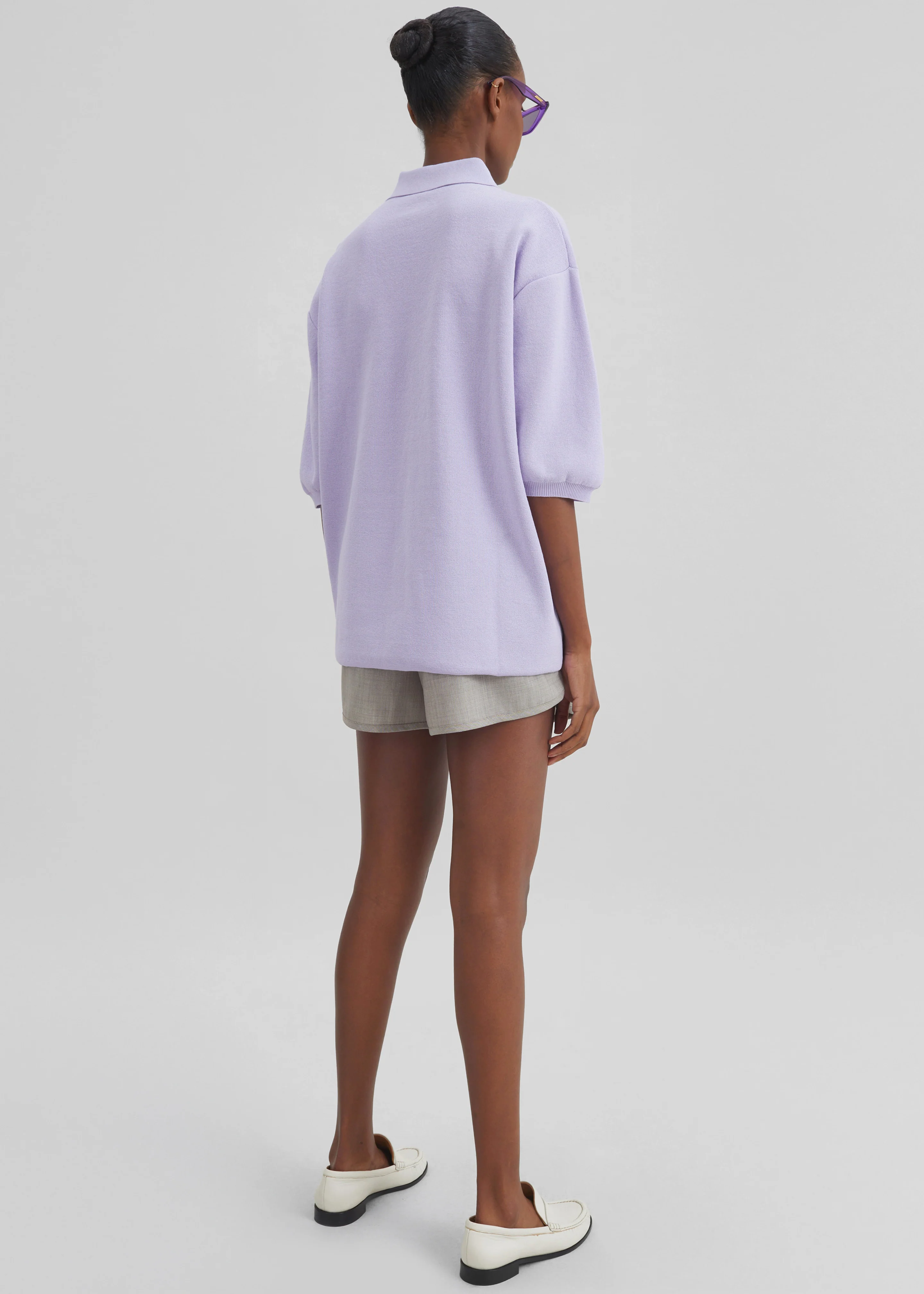 Nola Knit Polo Top - Lavender - Image 12