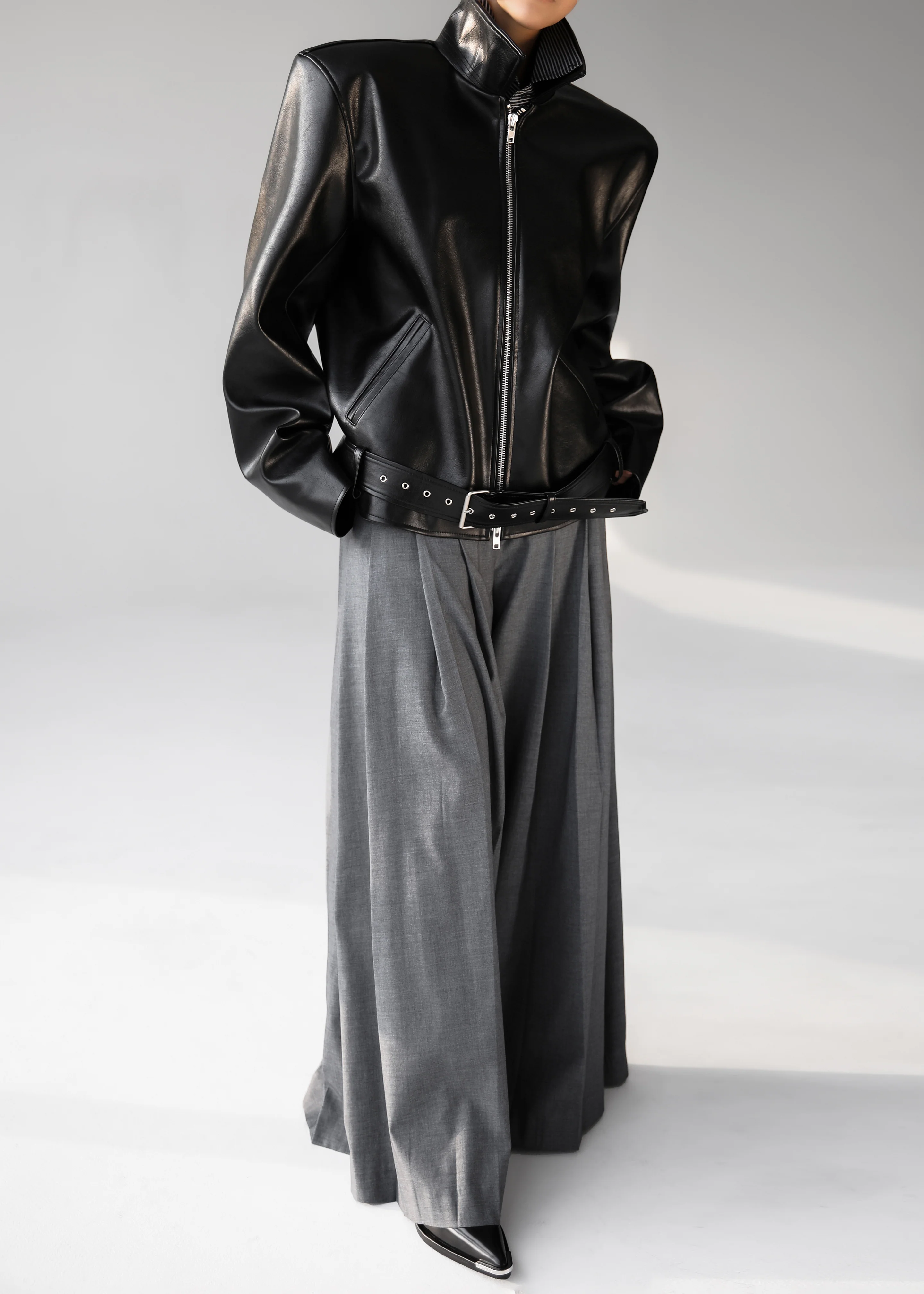 Norbury Faux Leather Jacket - Black - Image 2