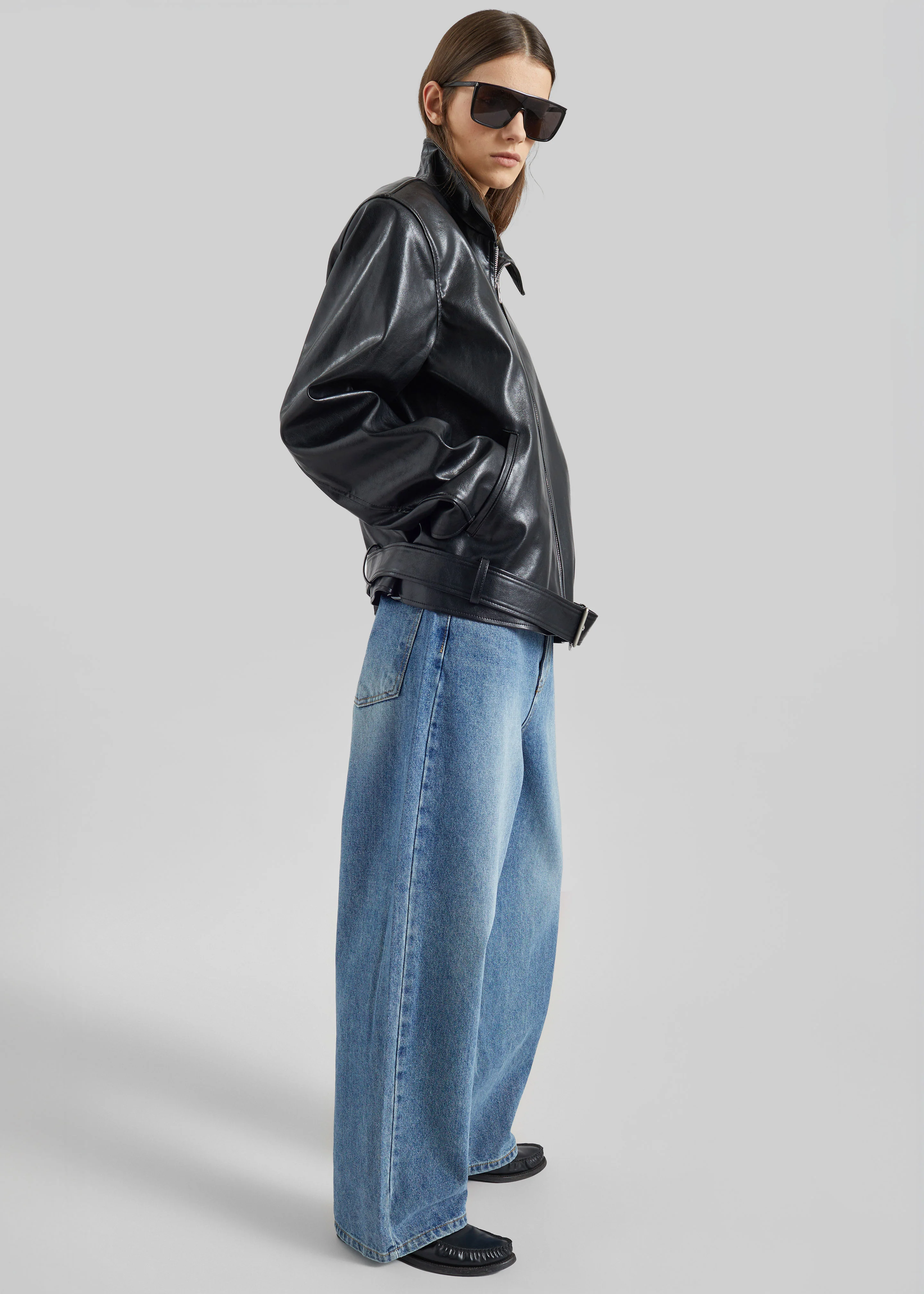Norbury Faux Leather Jacket - Black - Image 7