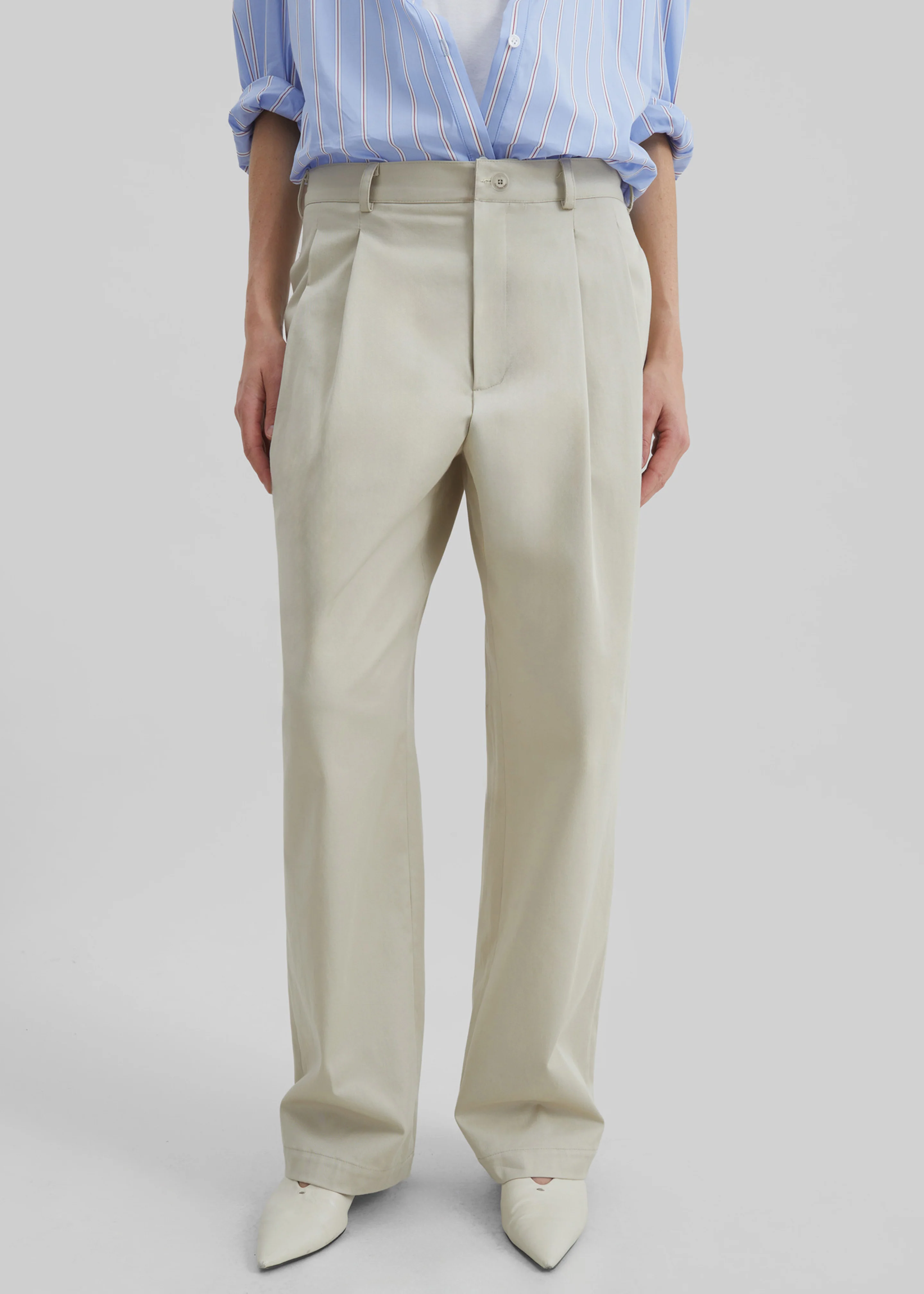 Norstrand Cotton Chino Trousers - Light Beige - Image 2