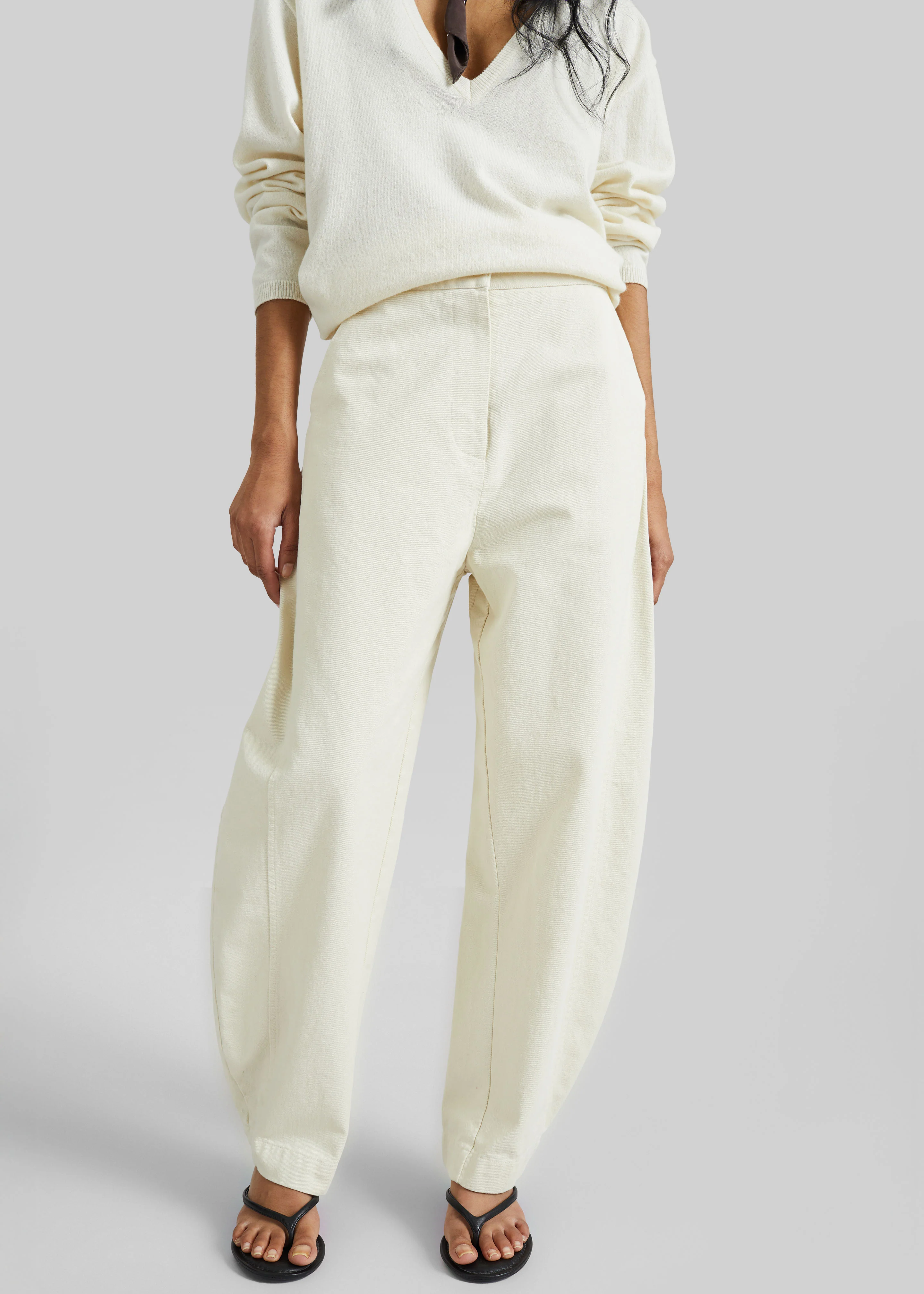 Noyon Barrel Leg Pants - Cream - Image 2