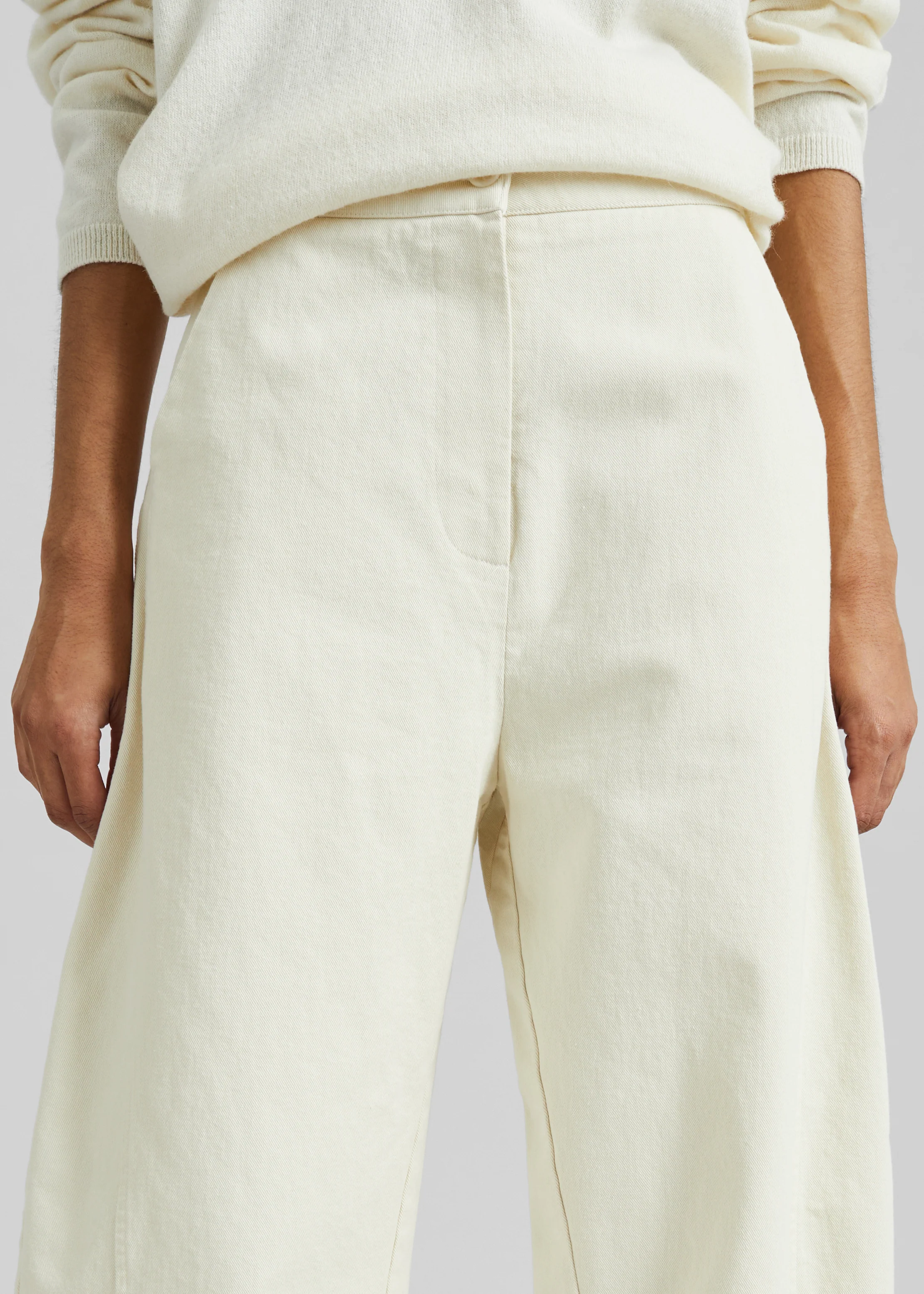 Noyon Barrel Leg Pants - Cream - Image 5