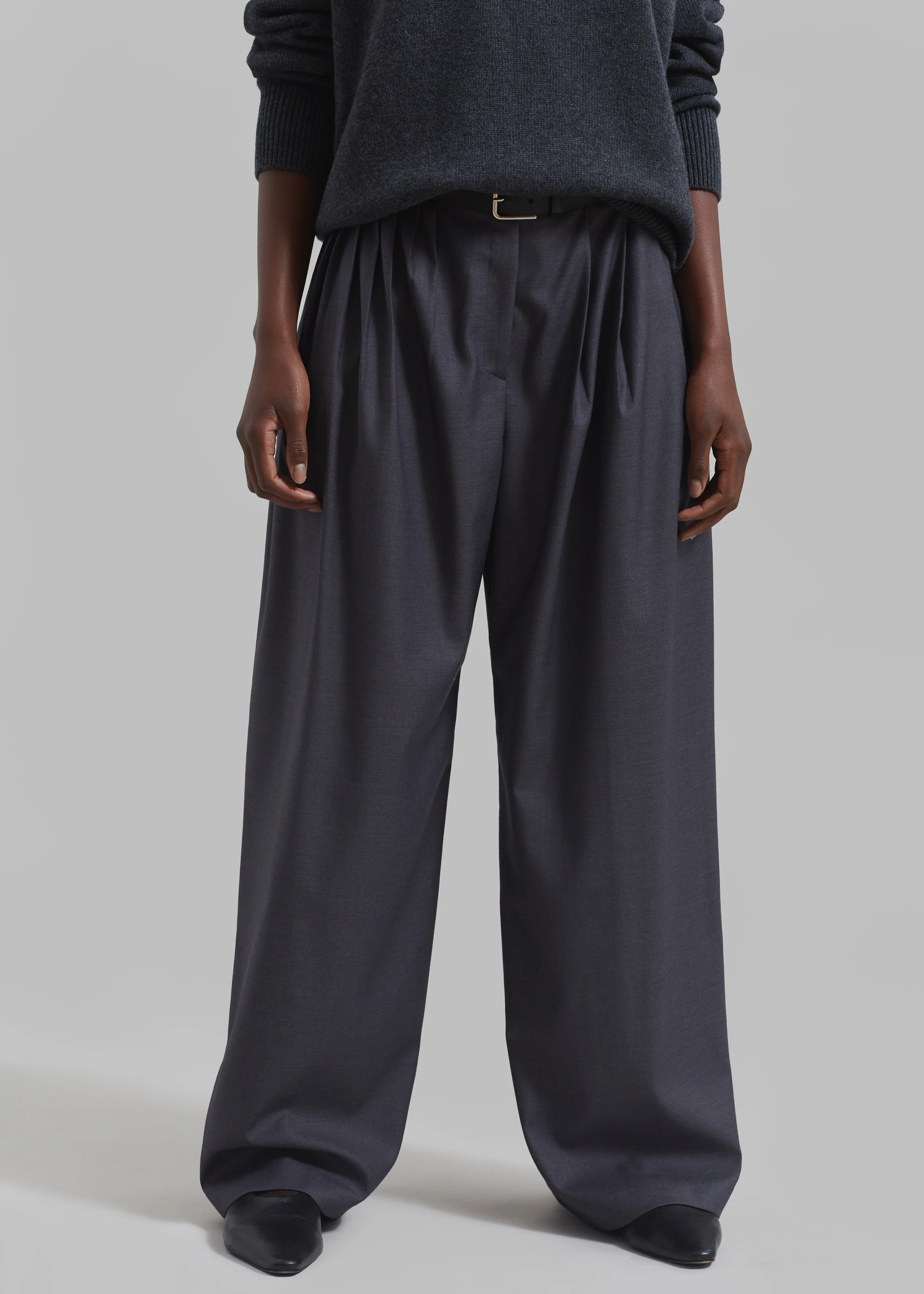 Nyla Pleated Pants - Charcoal - Image 10