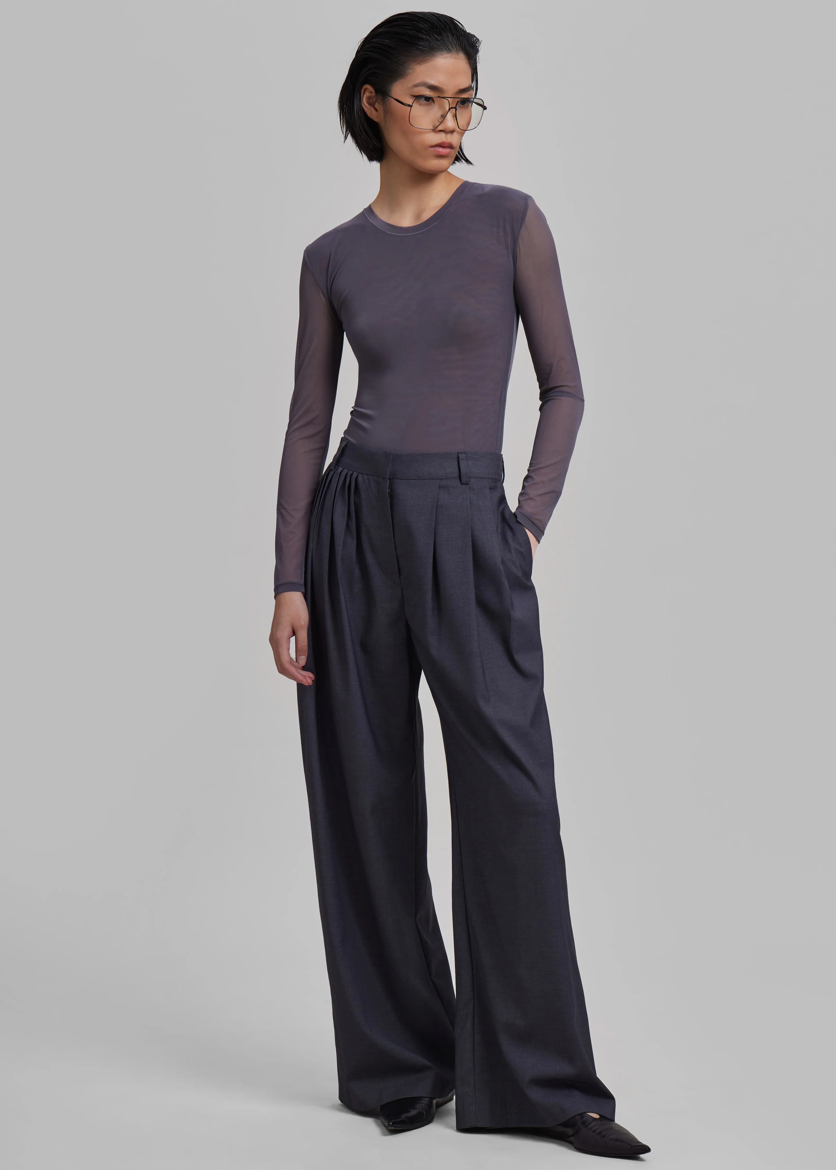 Nyla Pleated Pants - Charcoal - Image 13