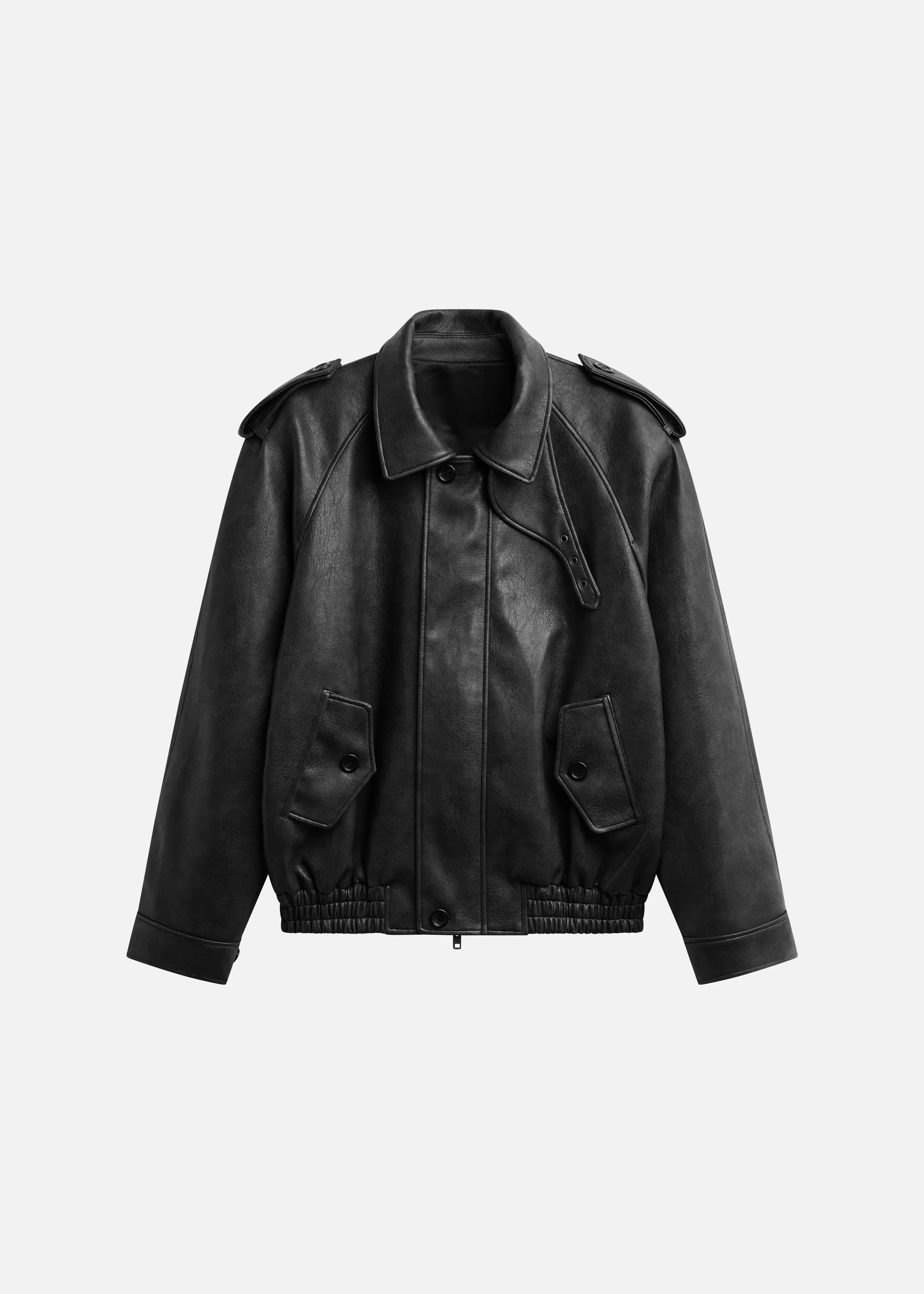 Nyland Faux Leather Padded Jacket - Black - Image 13