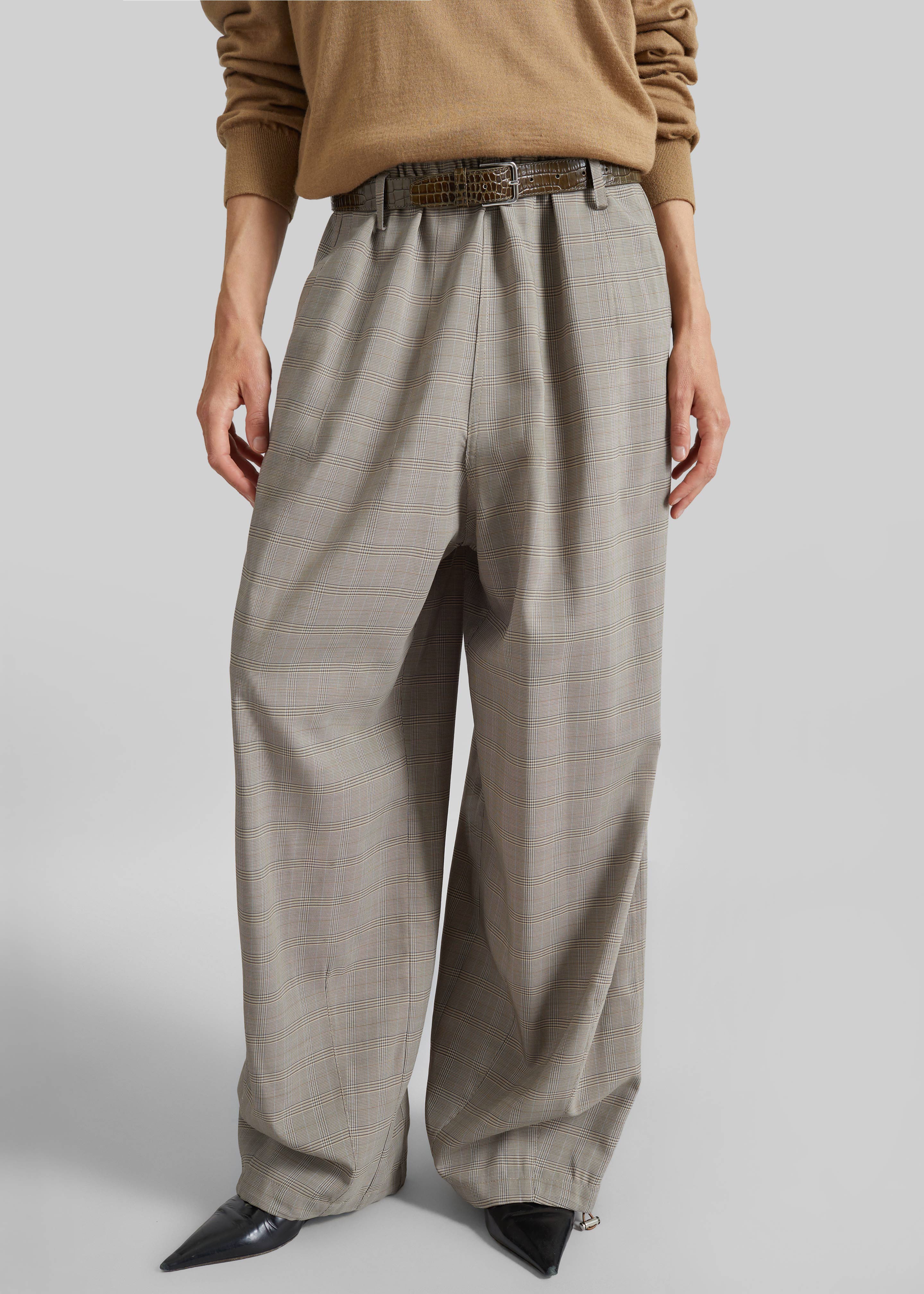 Oakdale Track Pants - Beige Glen Plaid - Image 3