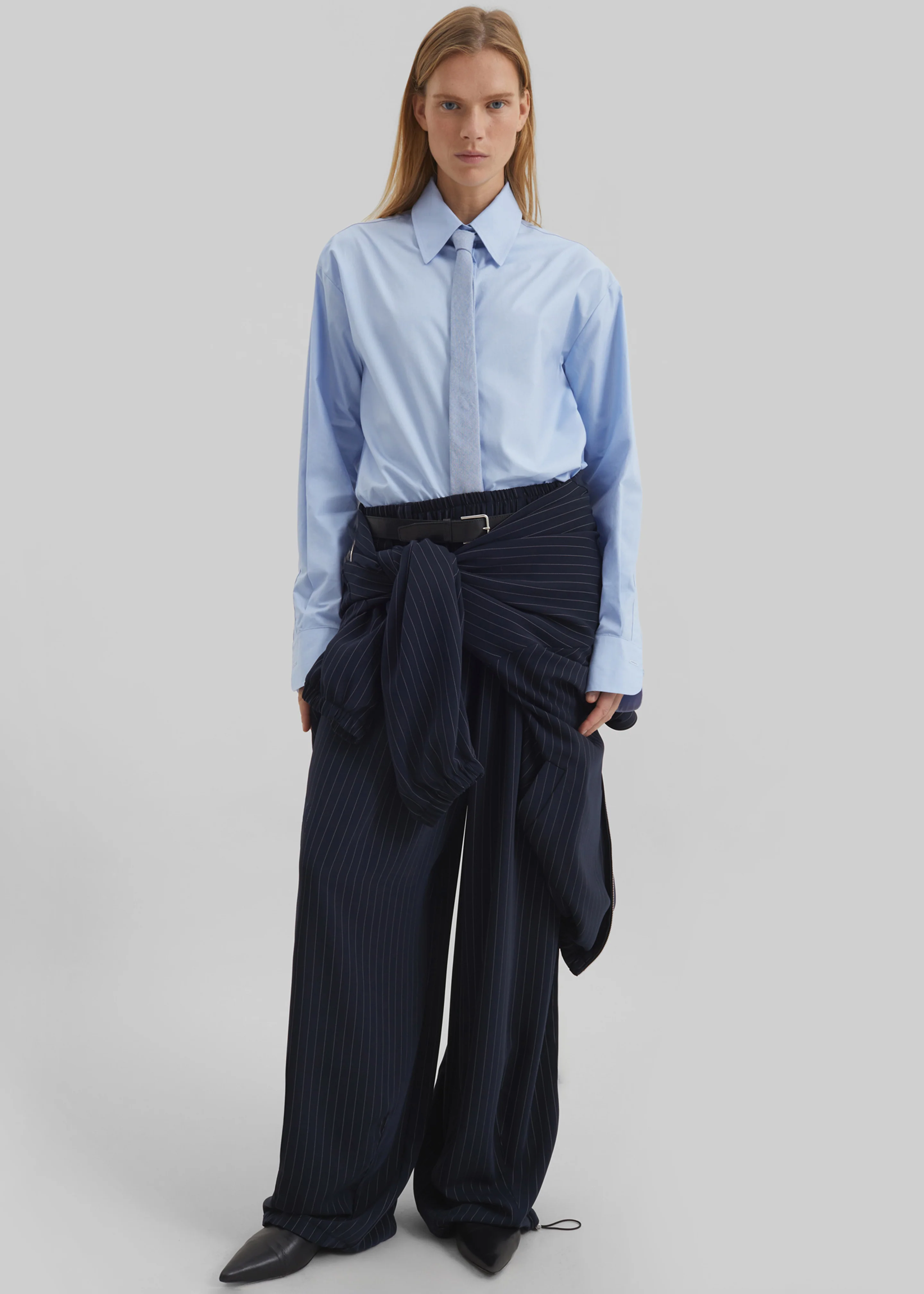 Oakdale Track Pants - Navy/White Pinstripe
