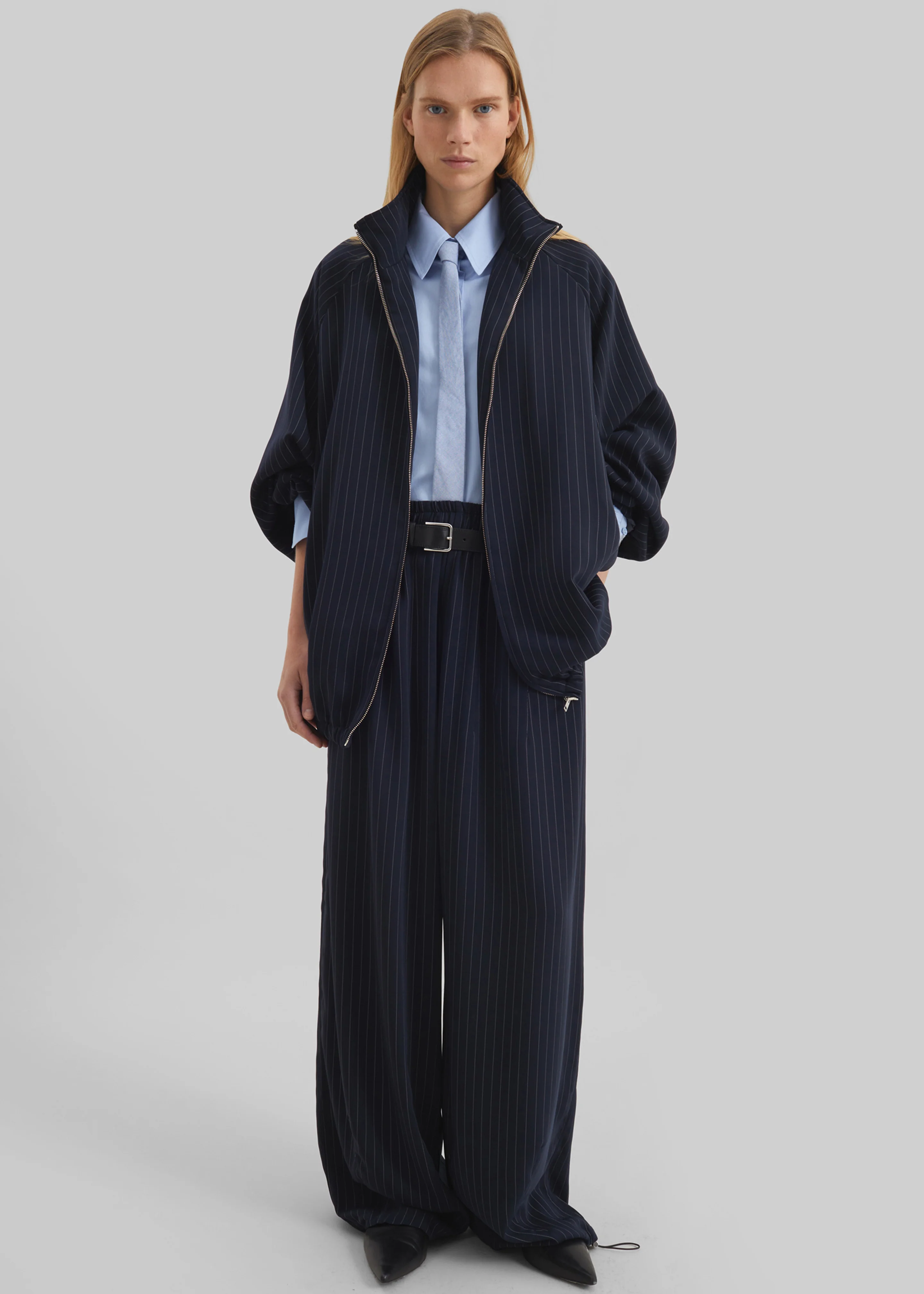 Oakdale Track Pants - Navy/White Pinstripe - Image 5