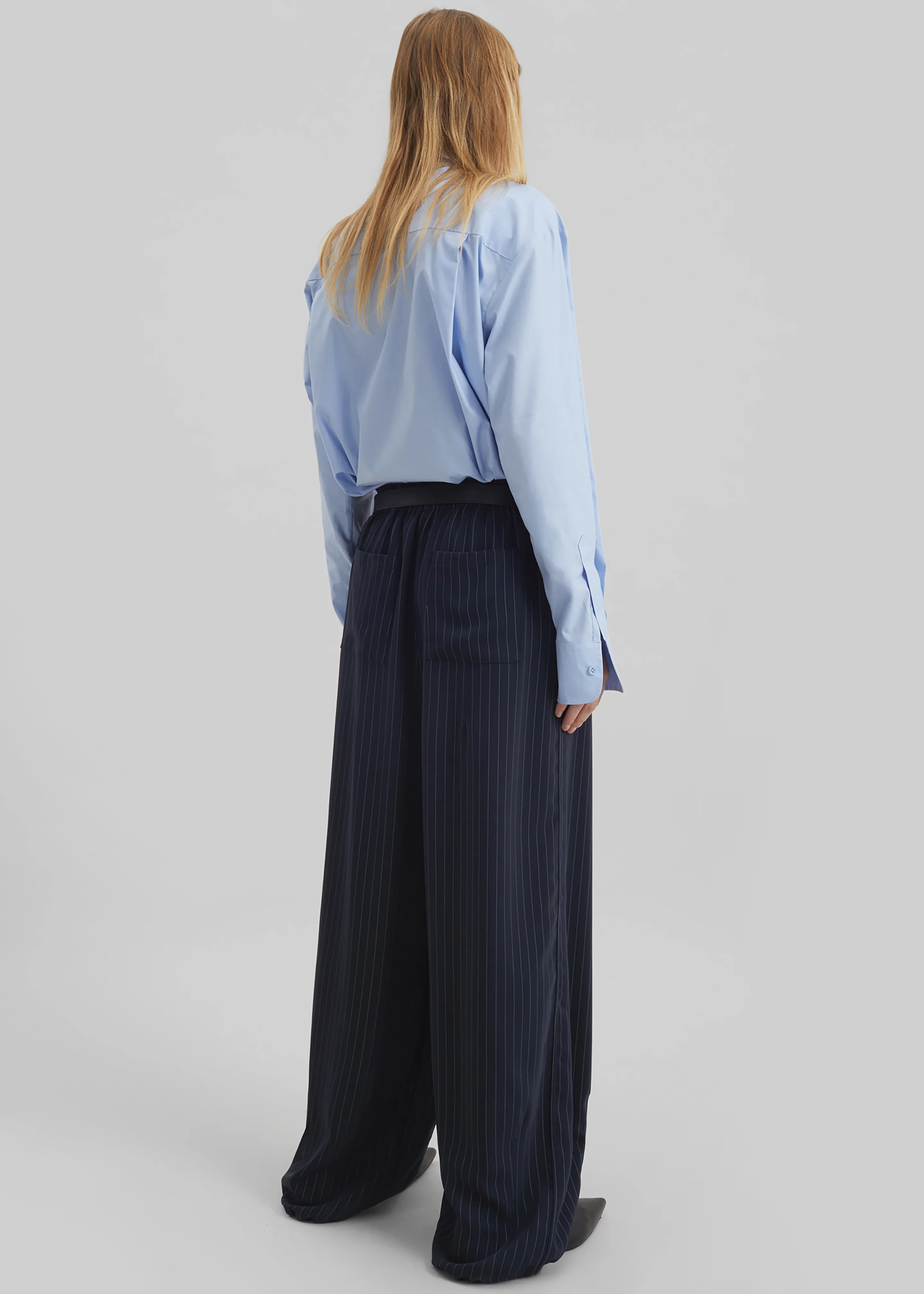 Oakdale Track Pants - Navy/White Pinstripe - Image 7
