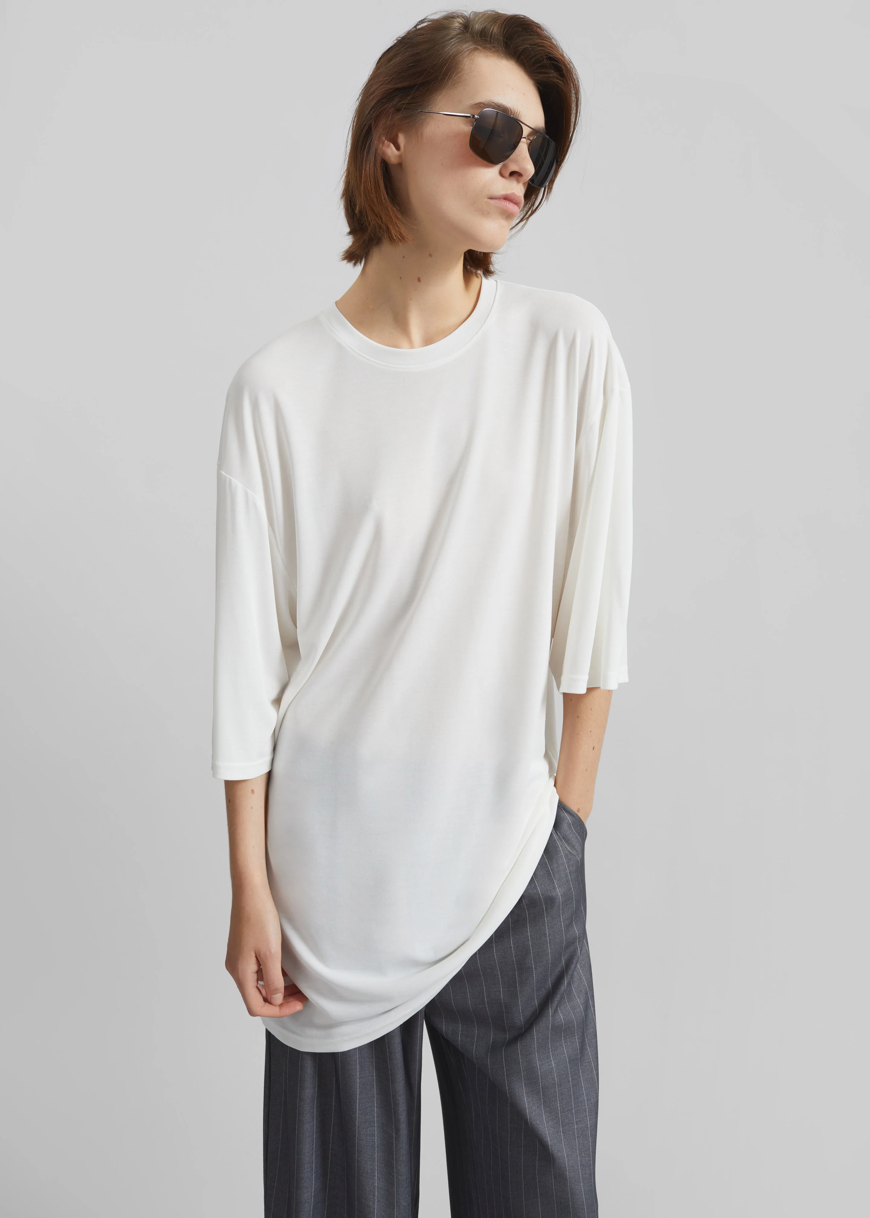 Oberon Soft Oversized T-Shirt - White - Image 3