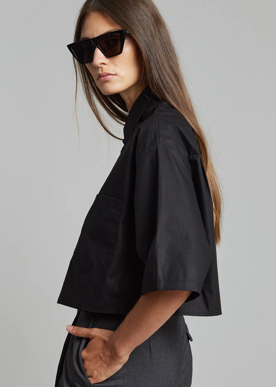 Odem Cropped Shirt - Black - Image 2