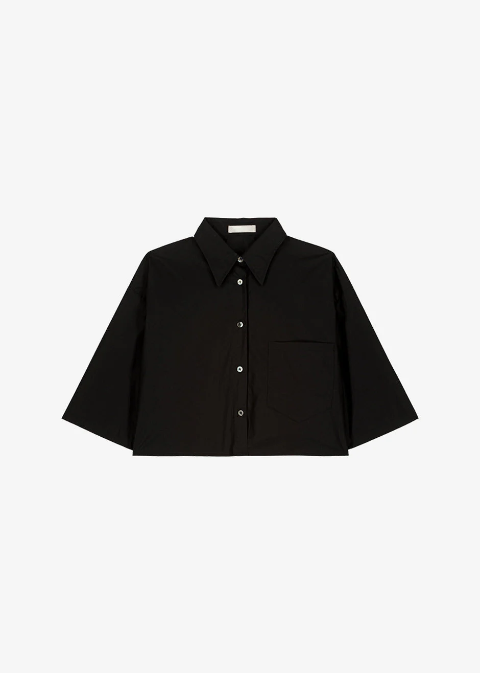 Odem Cropped Shirt - Black - Image 9